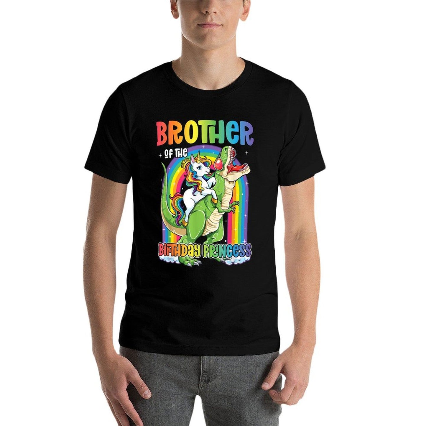 Brother of The Birthday Princess T Rex Birthday Unicorn Girl Soft T-Shirt