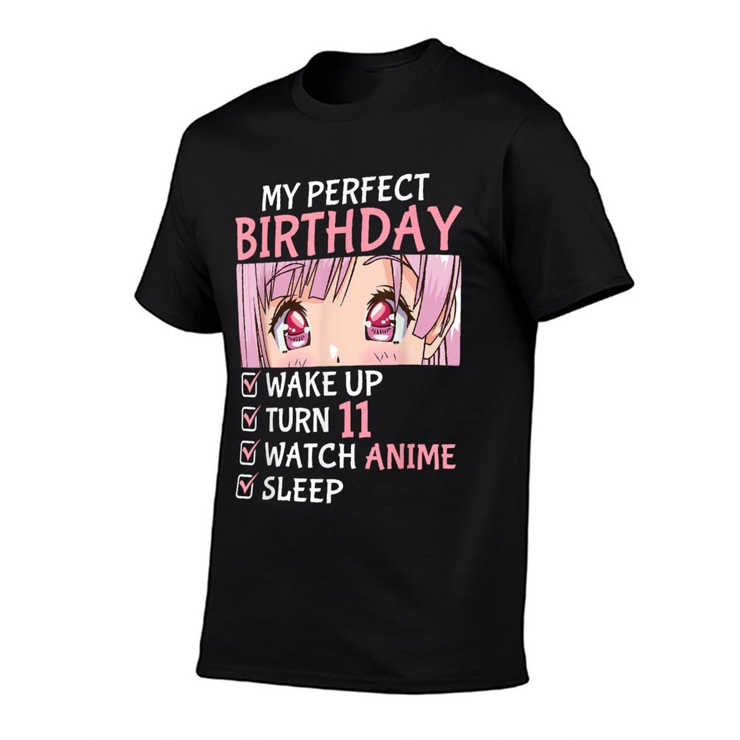 11th Birthday Watch Anime 11 Years Old Animen Girls Slim-fit Cut T-Shirt