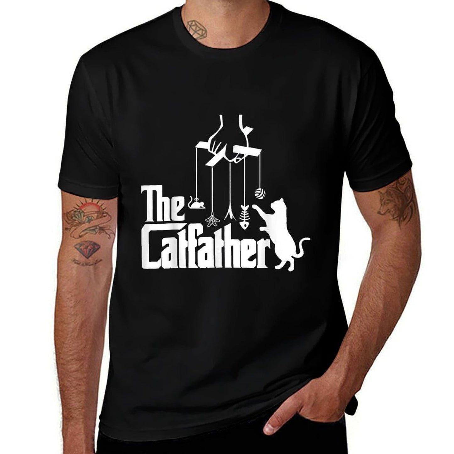 Funny Cat Dad Life The Catfather Fathers Day Mens Vintage Durable T-Shirt