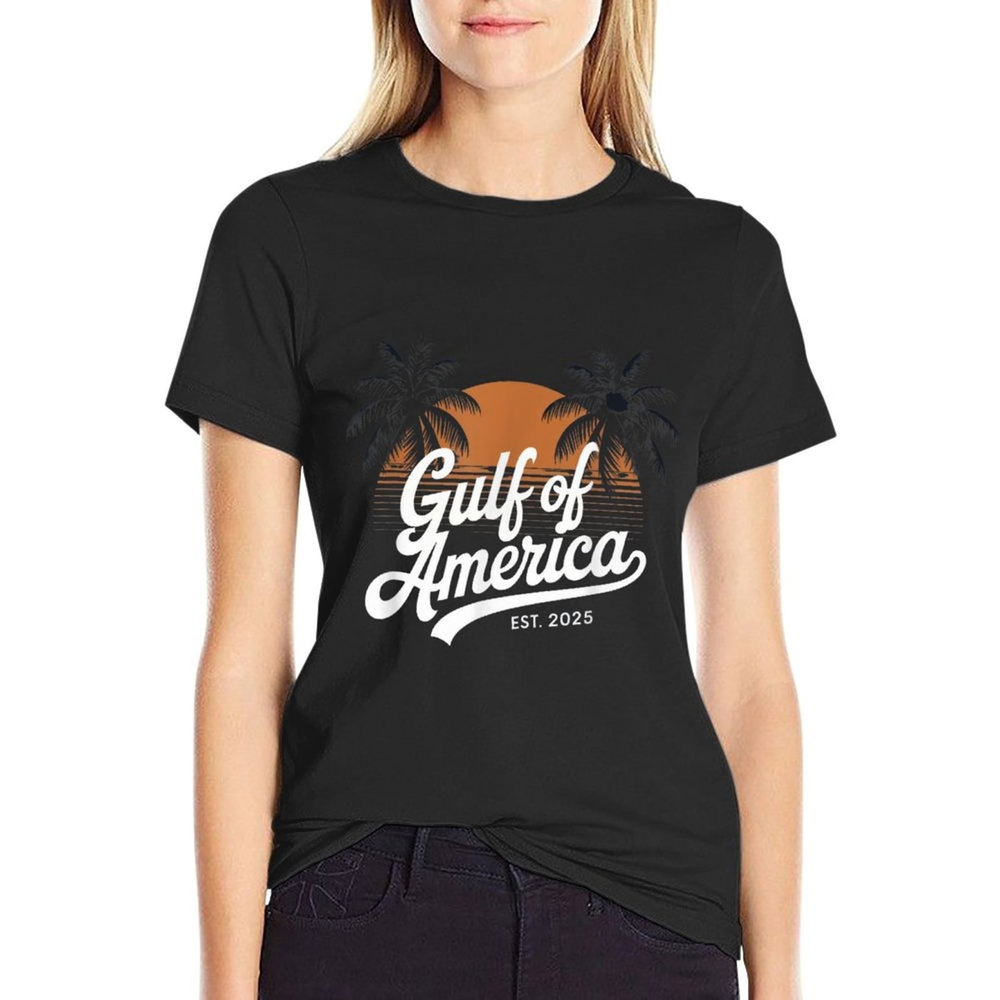 Retro Vintage Women Gulf Of USA America Est 2025 Gulf Mexico Affordable Price T-Shirt