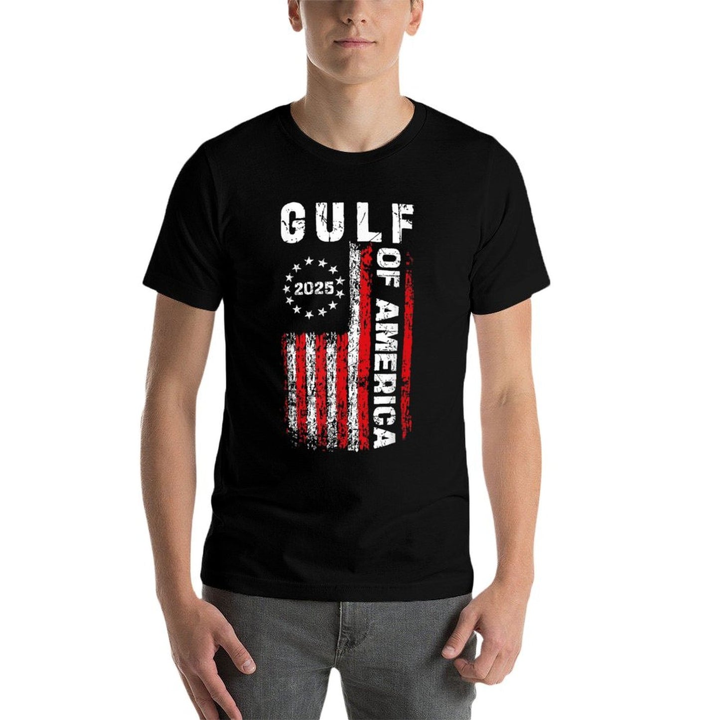 Gulf of USA America Funny USA Flag Wrinkle-resistant T-Shirt