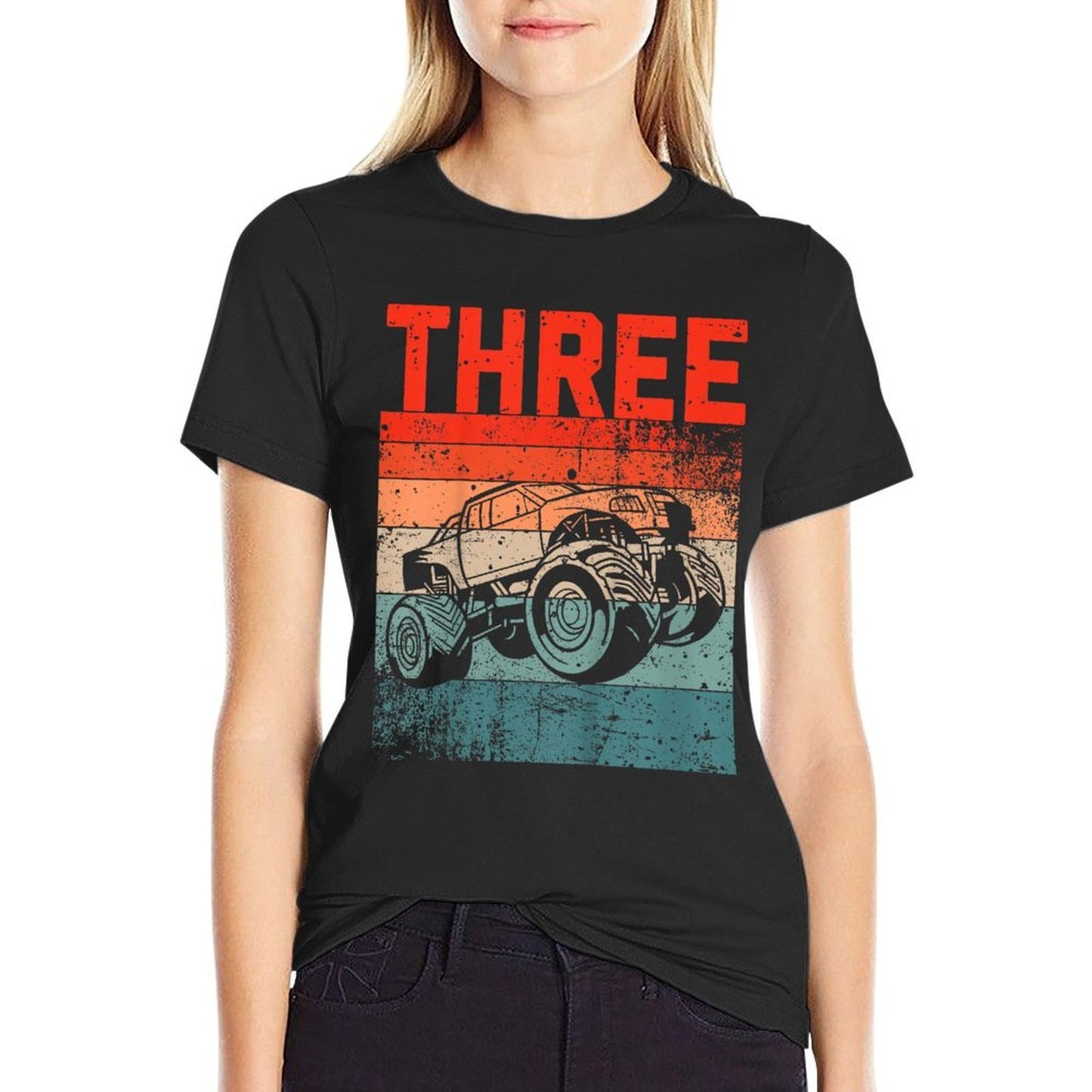 3 Year Old 3rd Birthday Monster Truck Boys Girls Kid Quick-drying T-Shirt