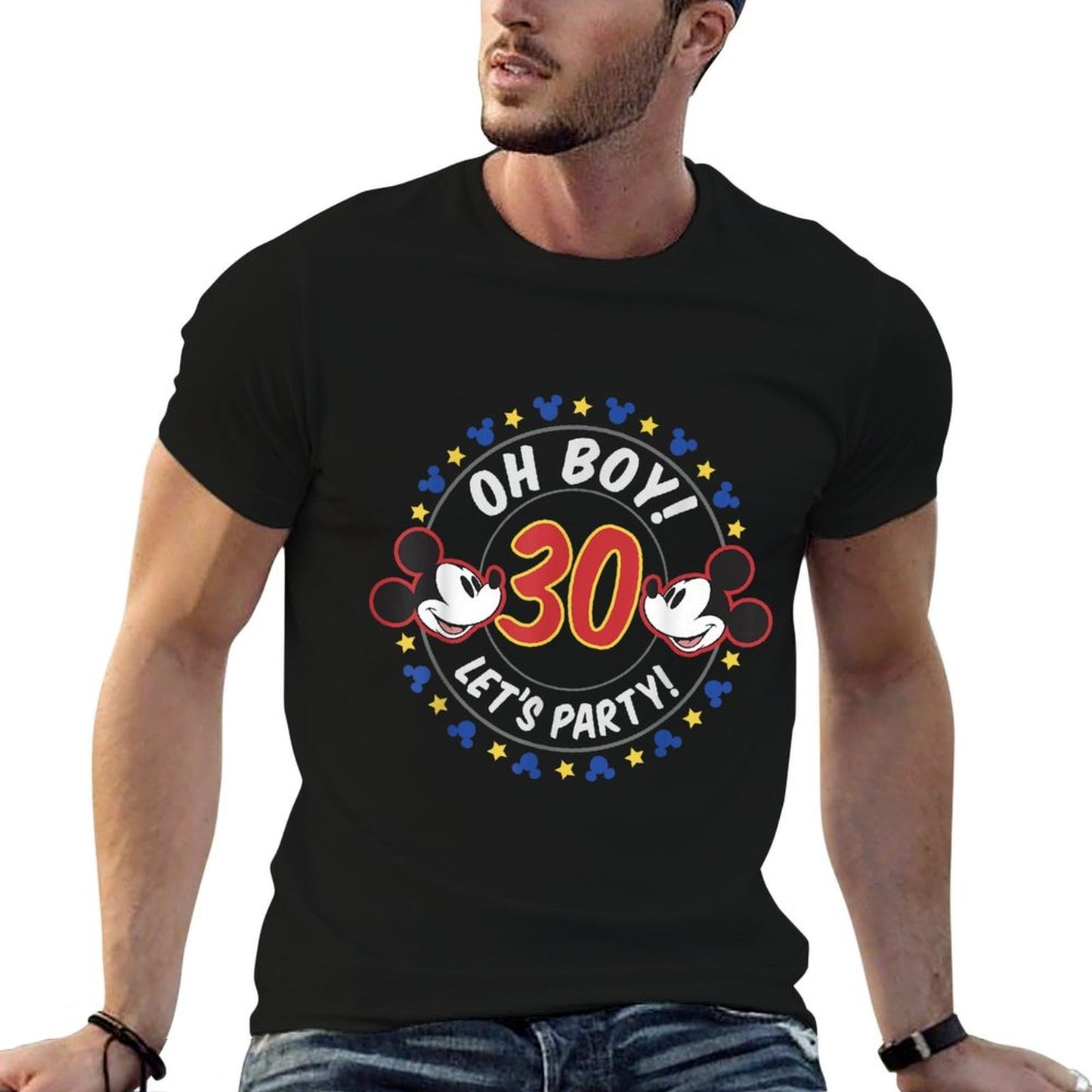 Disney Mickey And Friends Oh Boy Let's Party 30th Birthday Tagless Design T-Shirt
