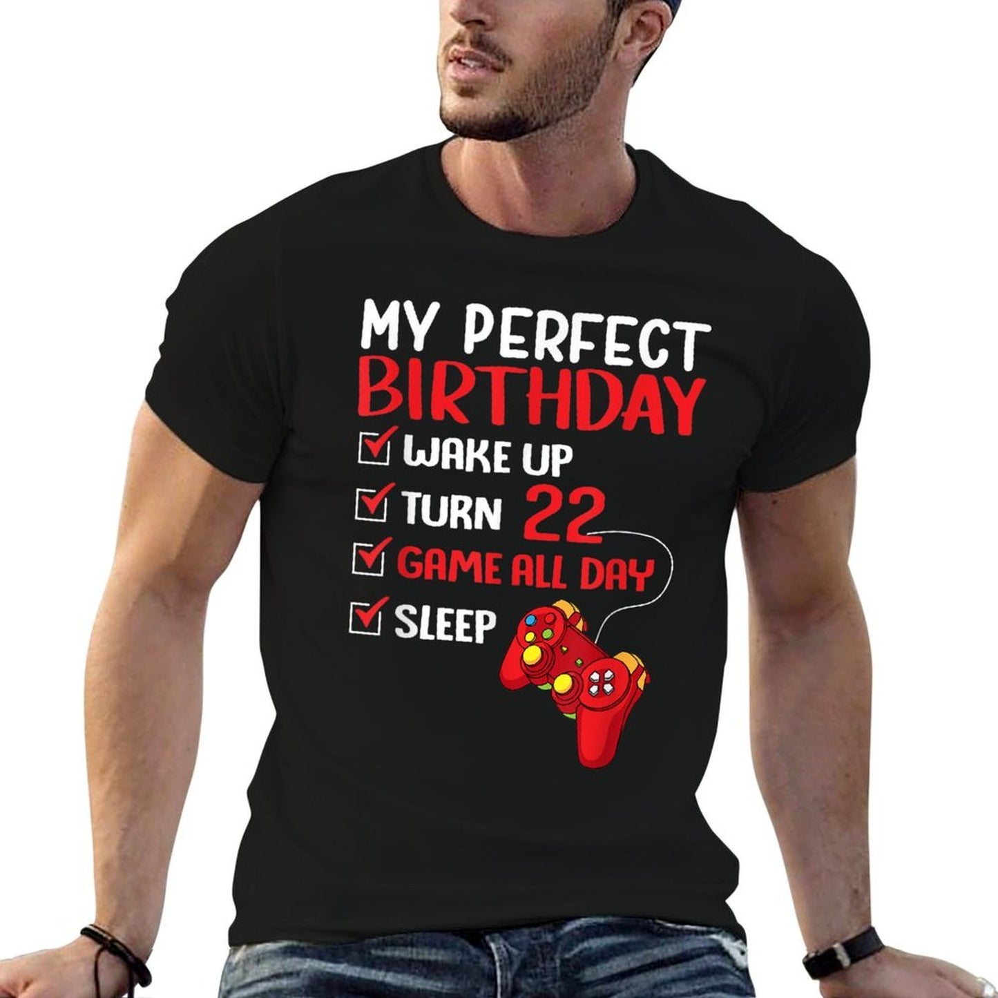 22nd Perfect Birthday Gamer Gaming 22 Years Old Gift Boys Relaxed-fit T-Shirt