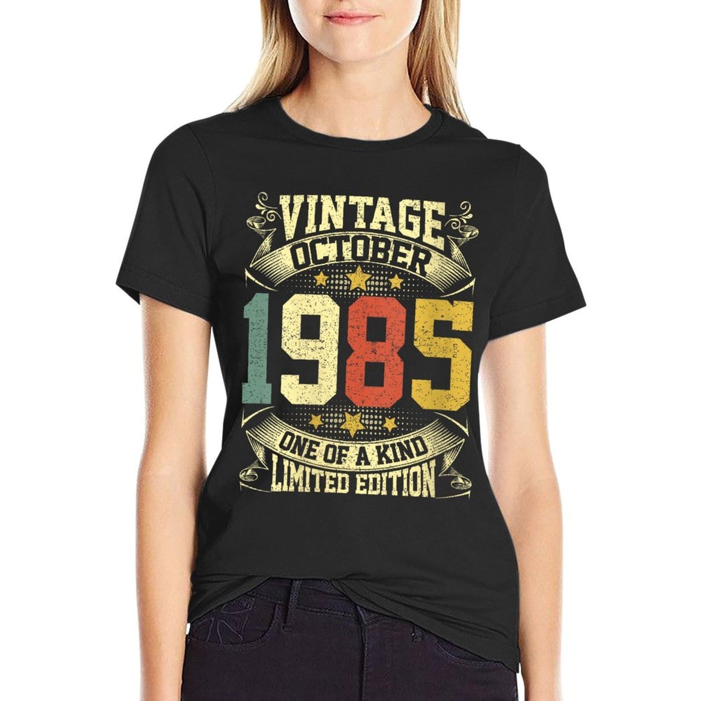 Womens 40 Year Old Gift Vintage Made In October 1985 40th Birthday Slim-fit Cut T-Shirt
