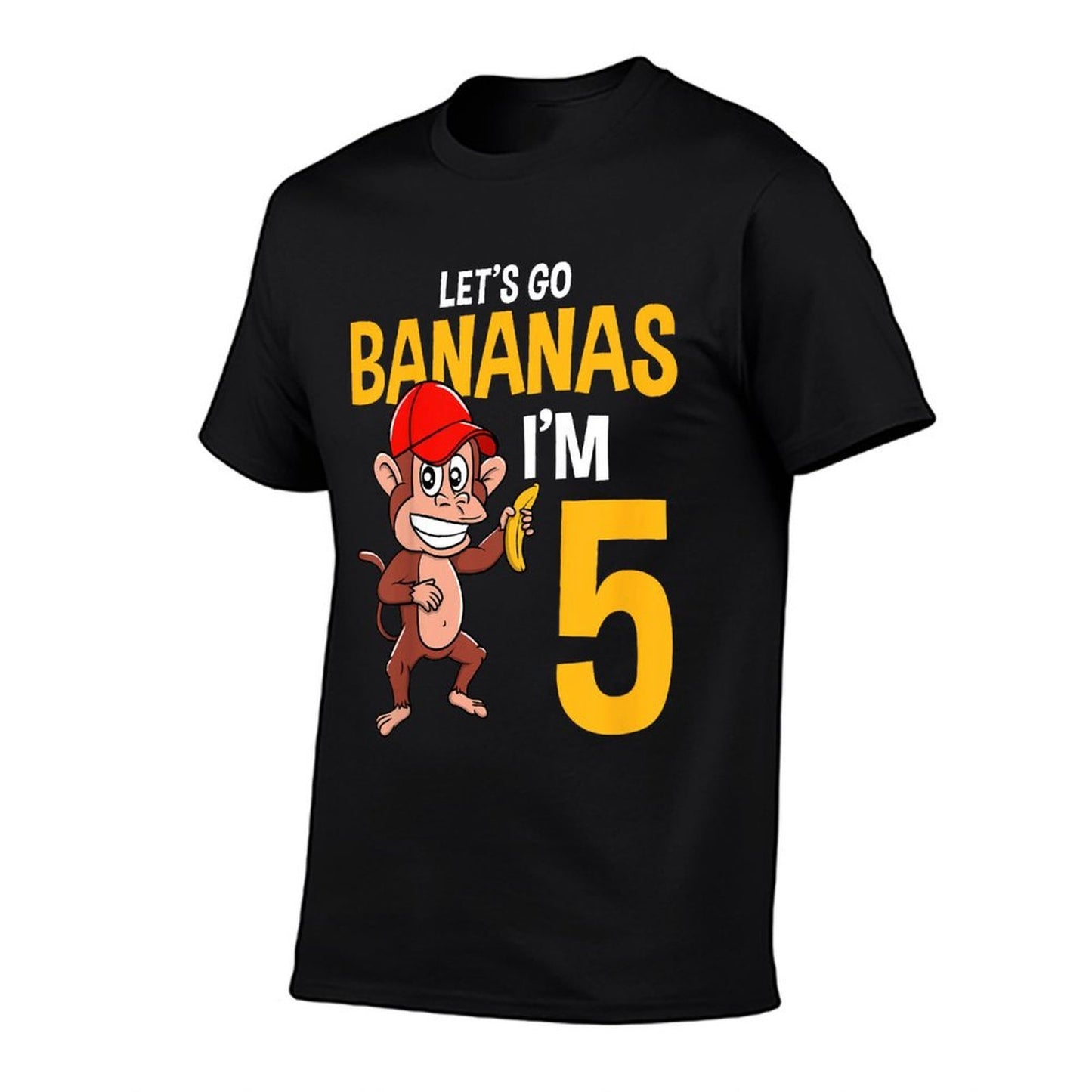 Kids Lets Go Bananas 5th Birthday Monkey 5 Year Old Boy Girl Vintage-inspired T-Shirt