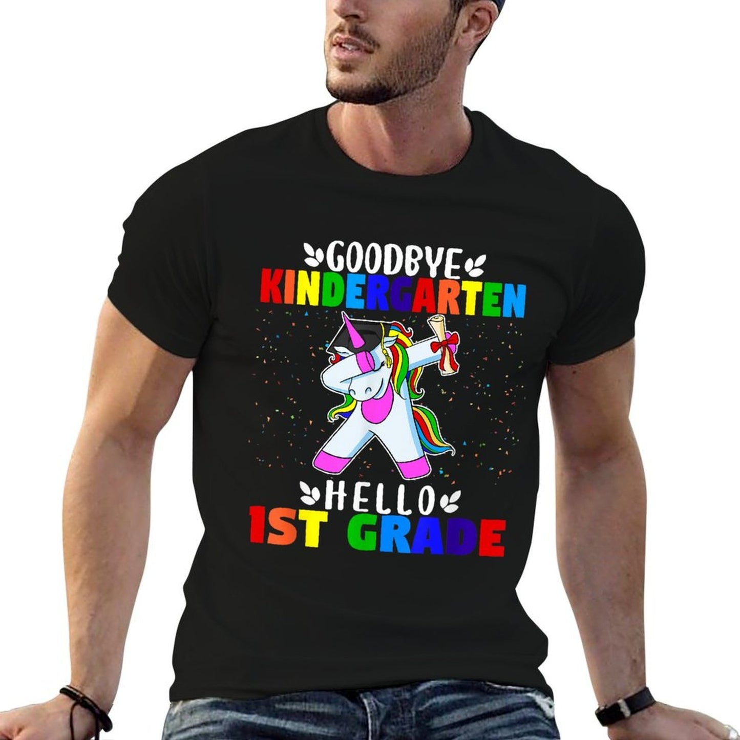 Goodbye Kindergarten Hello 1st Grade Kindergarten Graduation Graphic-printed T-Shirt