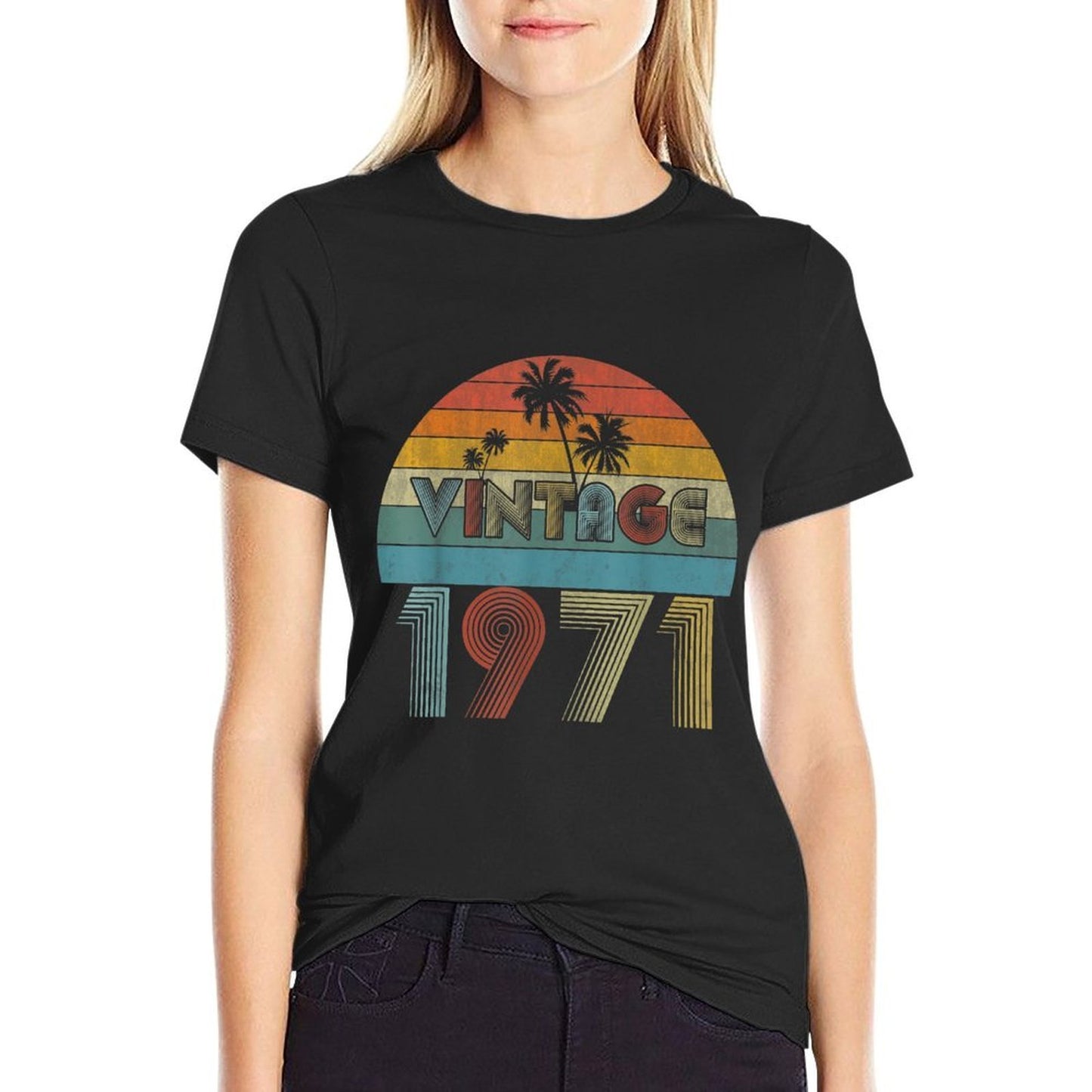 50th Birthday Gifts Birthday Gifts for Him And Her Vintage High-quality Stitching T-Shirt