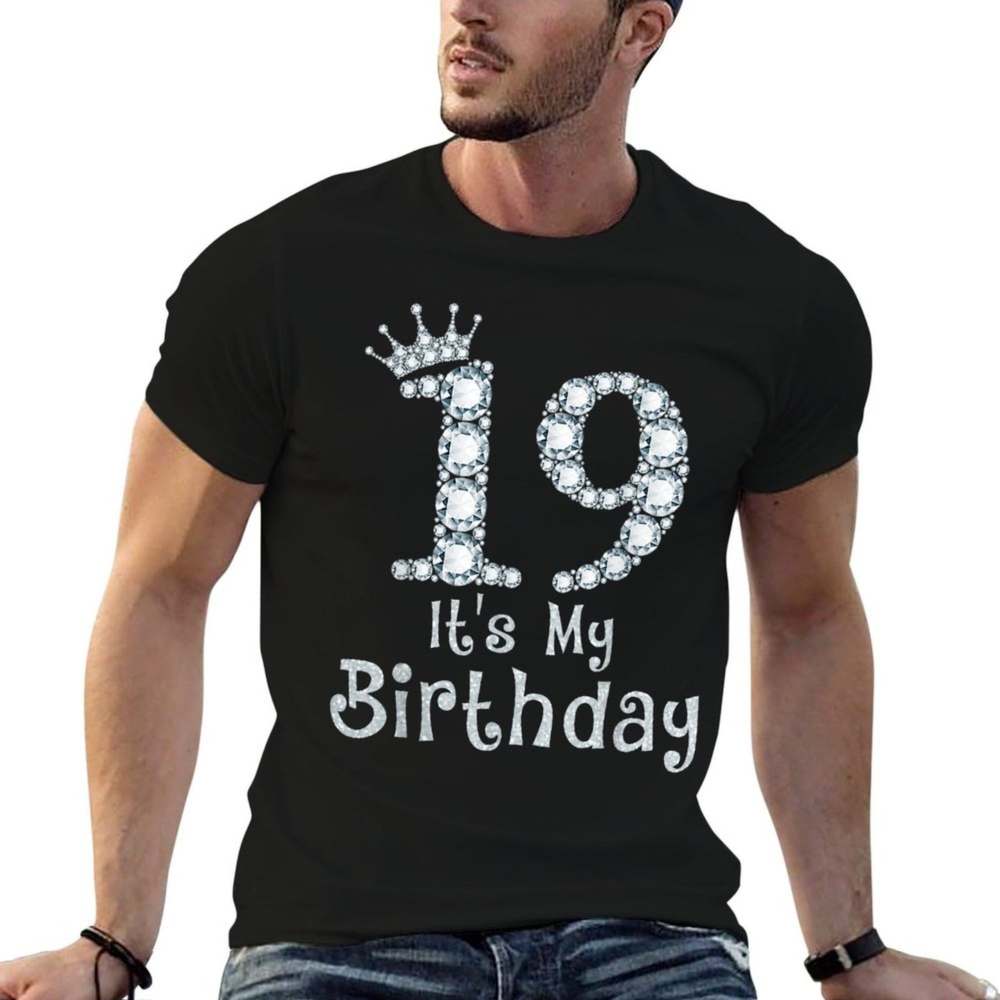 19 It's My Birthday 19 Years Old Happy 19th Birthday Girl Trendy Pattern T-Shirt