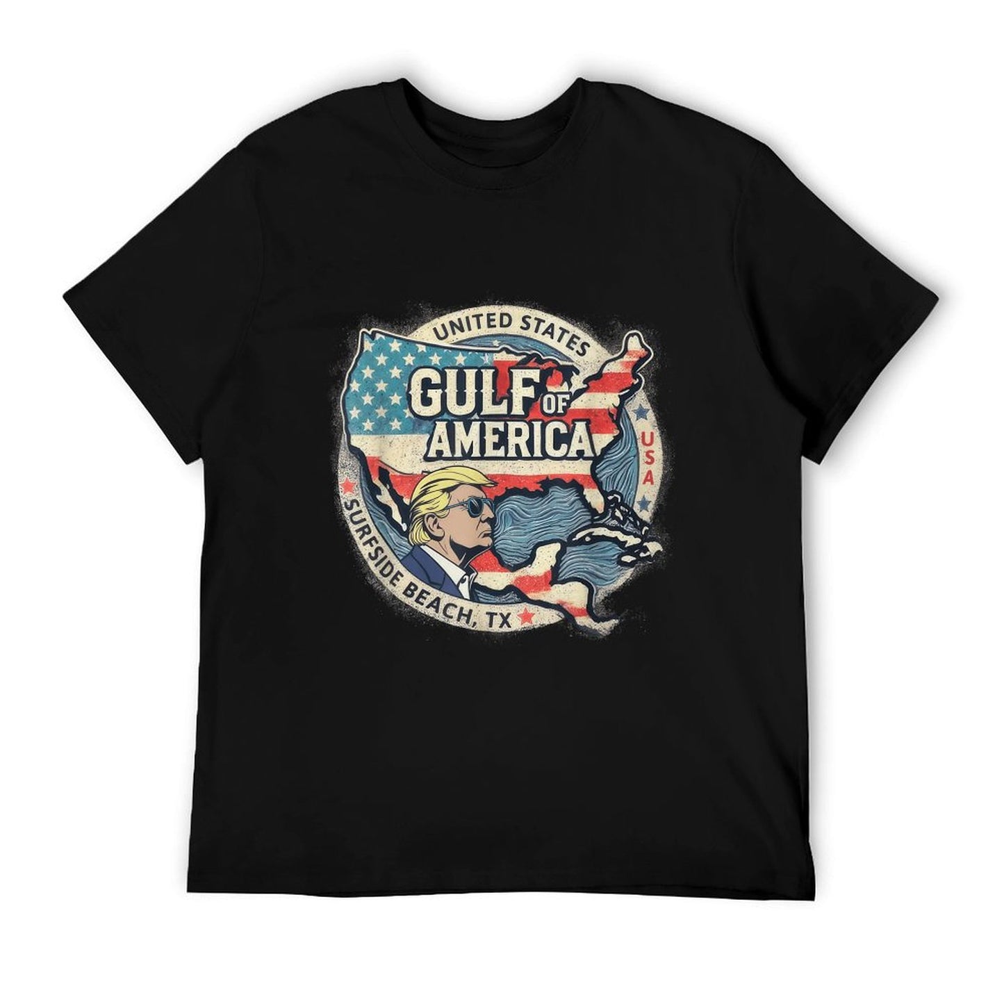 Gulf of USA America Funny USA Flag Men Women Affordable Price T-Shirt