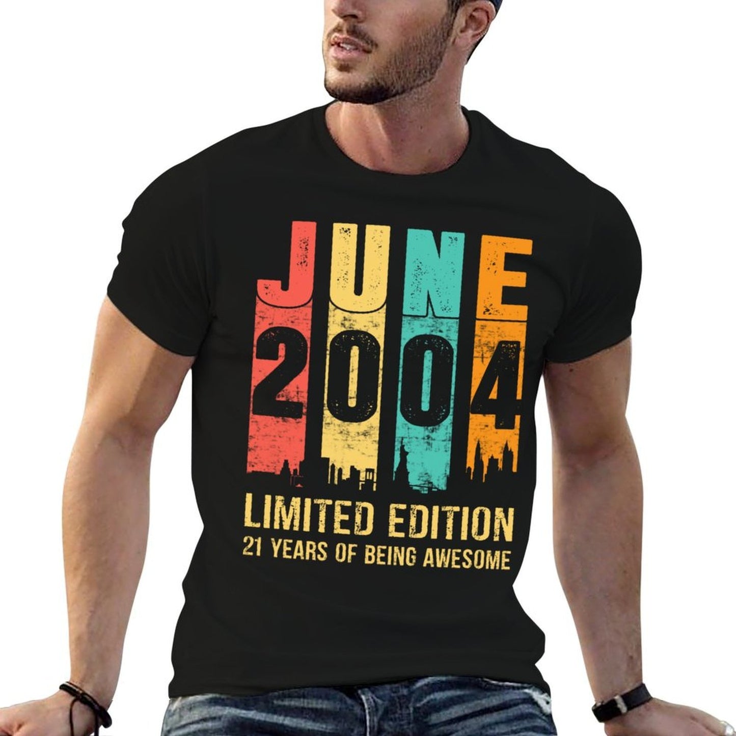 Vintage June 2004 21 Years Old 21st Birthday For Men Women Breathable T-Shirt