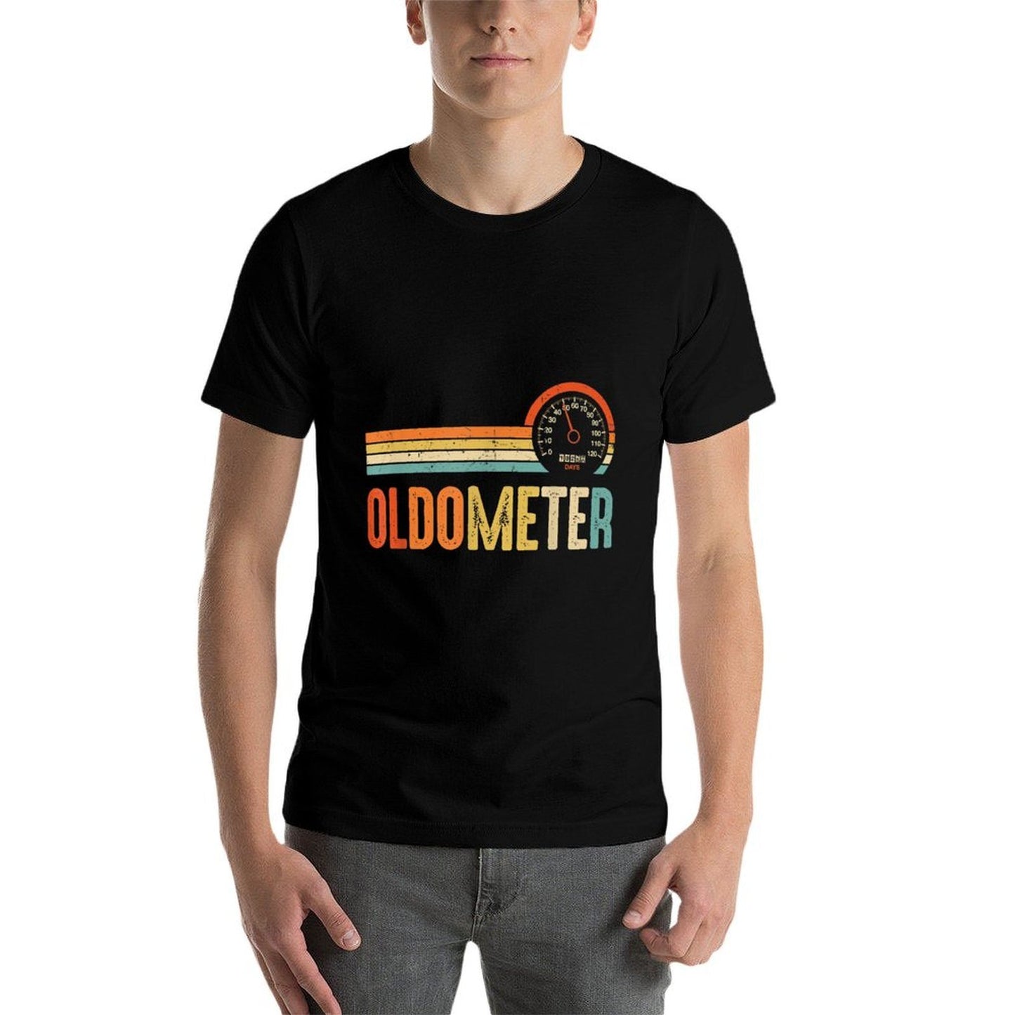 OLDOMETER 50 Funny for 50th Birthday 50th Years Old Rolled Sleeves T-Shirt