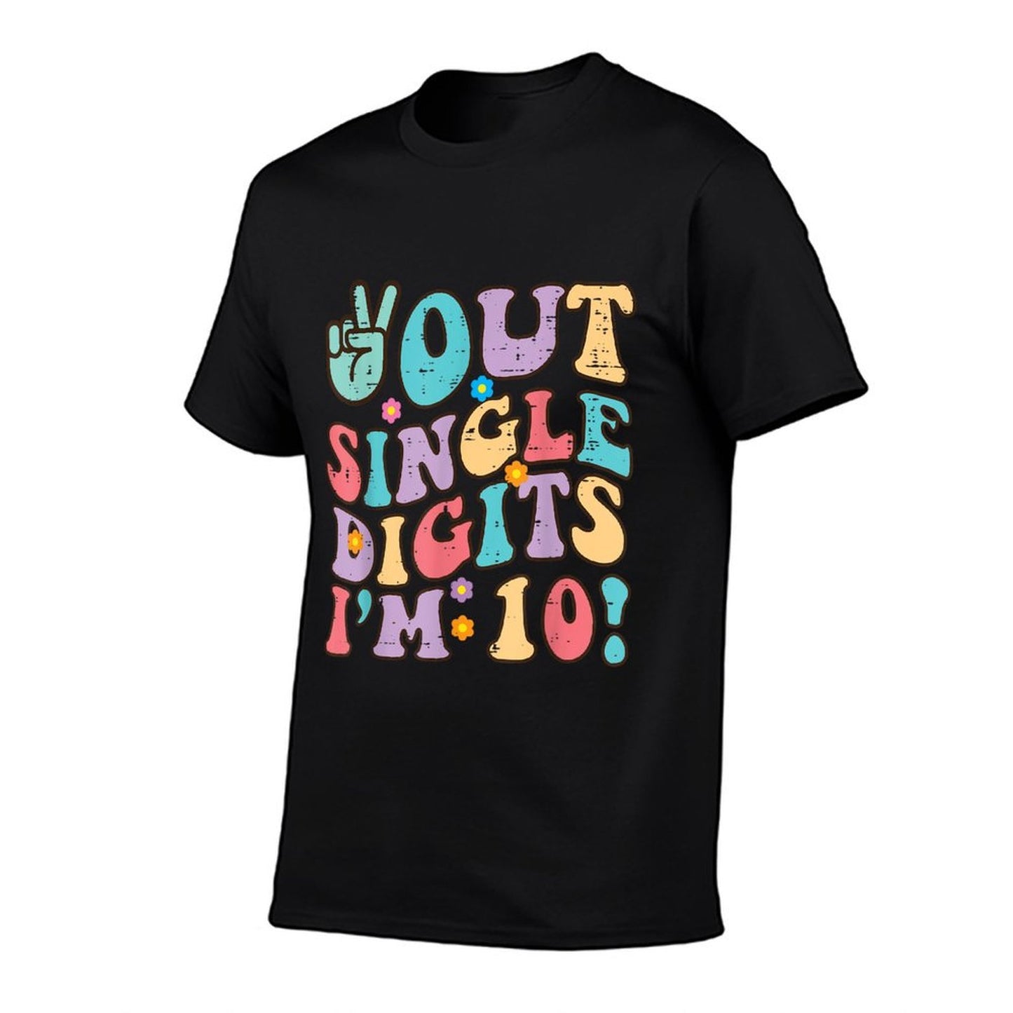 10th Birthday Peace Out Im 10 Years Old Groovy Girls Boys Moisture-wicking T-Shirt