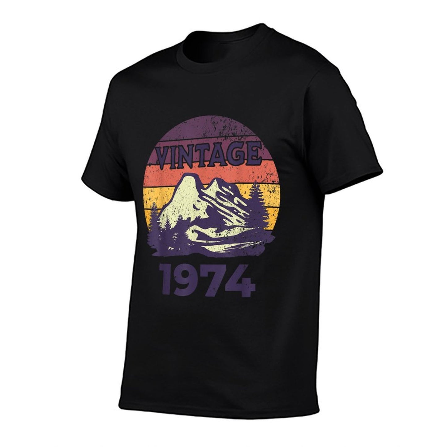 50 Year Old Gifts Vintage 1974 Limited Edition 50th Birthday Ribbed Collar T-Shirt