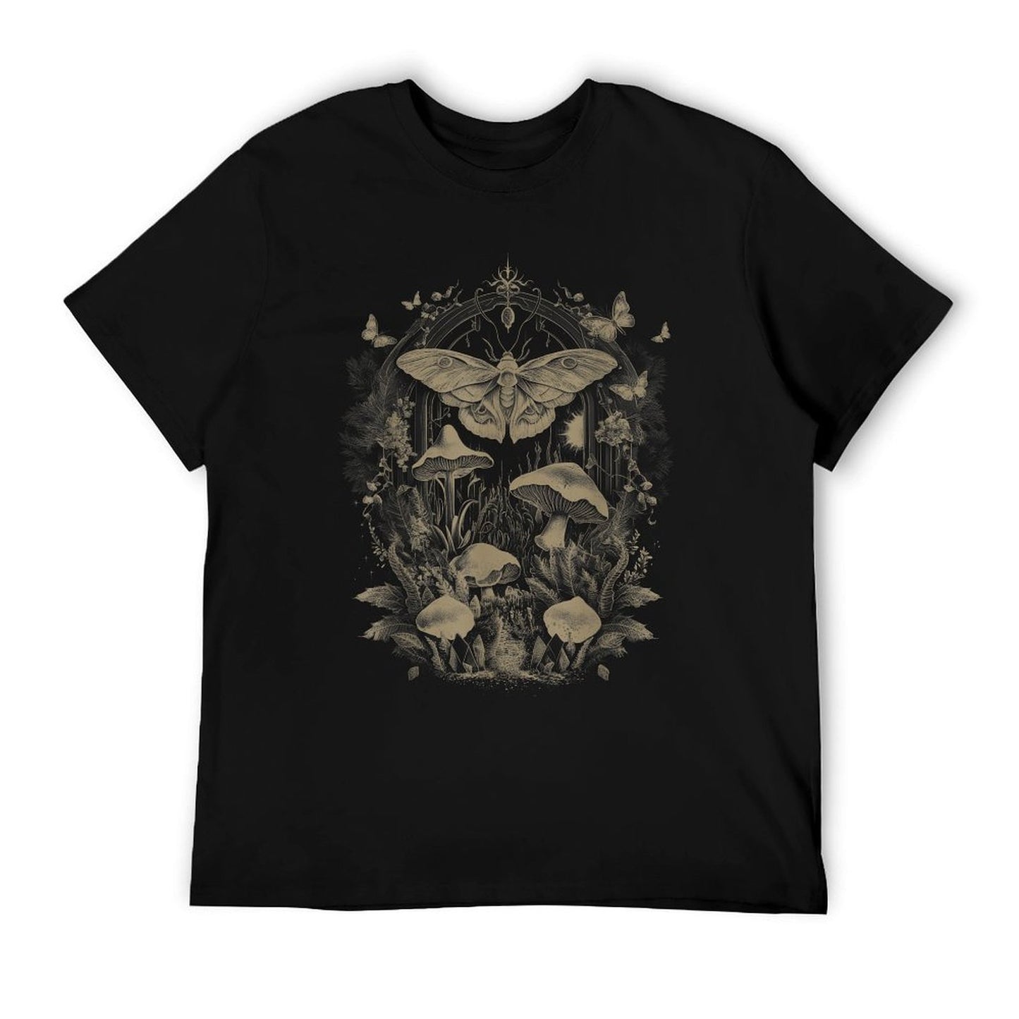 Butterfly Grunge Fairycore Therian Clothing Cute Moth Aesthetic Floral for Women & Girls, Unisex-Adults & Kids, Brown, S Durable T-Shirt