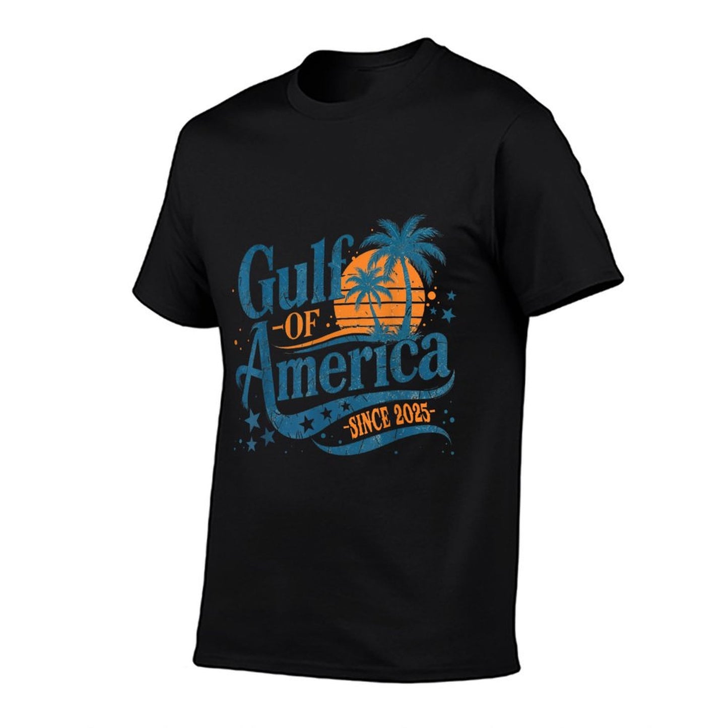 Retro Gulf Of US America 2025 American Flag Gulf Mexico Tagless Design T-Shirt