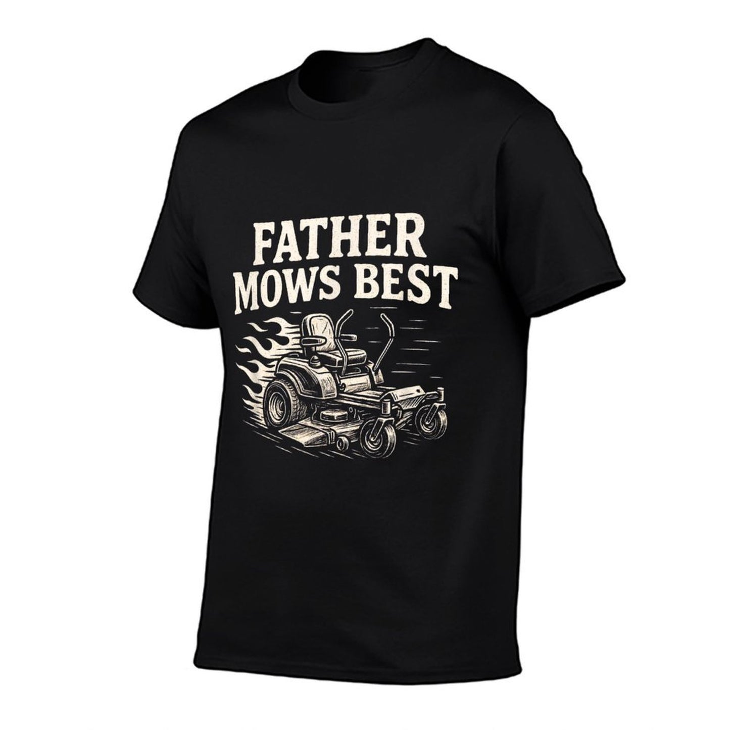 Father Mows Best Zero-Turn Mower, Funny Dad Lawn Mowing Summer-ready Fabric T-Shirt