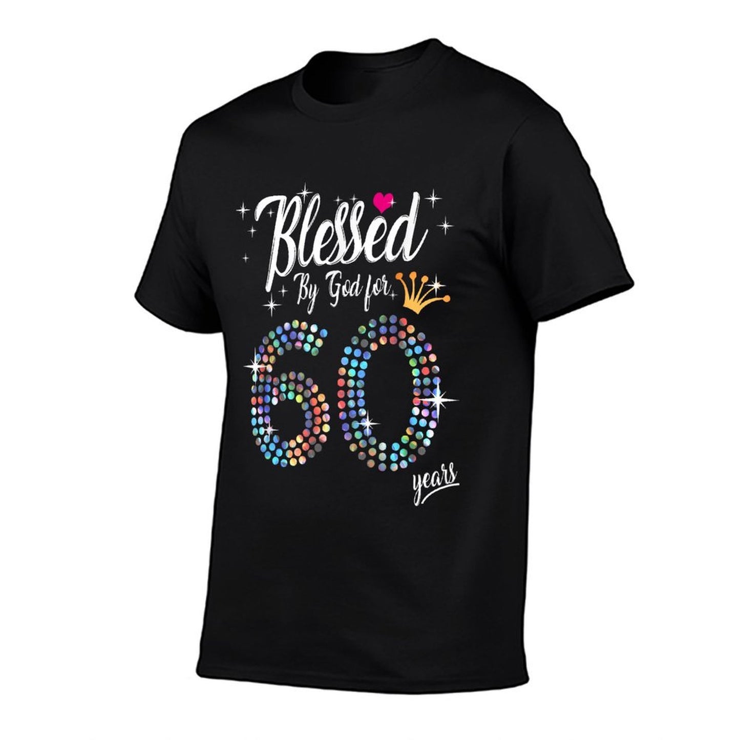Womens Blessed by God for 60 Years 60th Birthday Anniversary Tagless Design T-Shirt