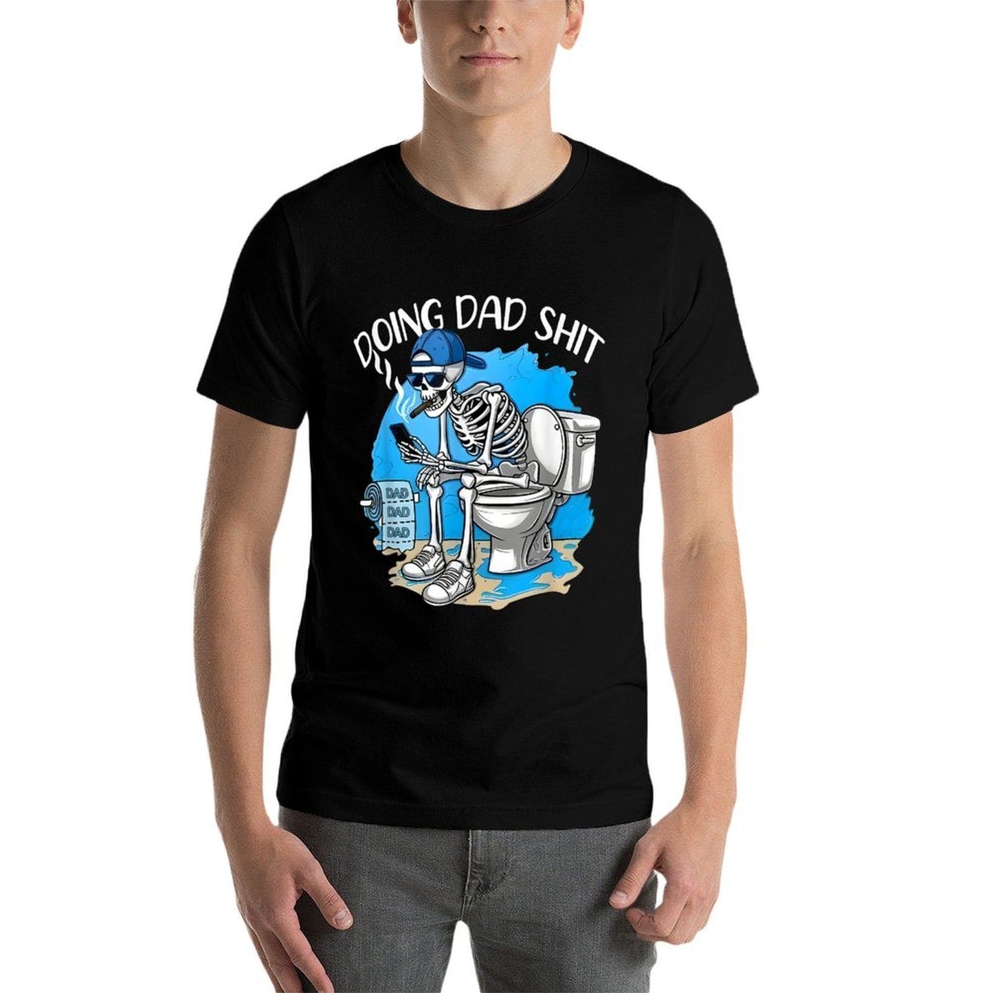 Doing Dad Shit Dad Joke Skeleton Dad Funny Dad Fathers Day Trendy Pattern T-Shirt