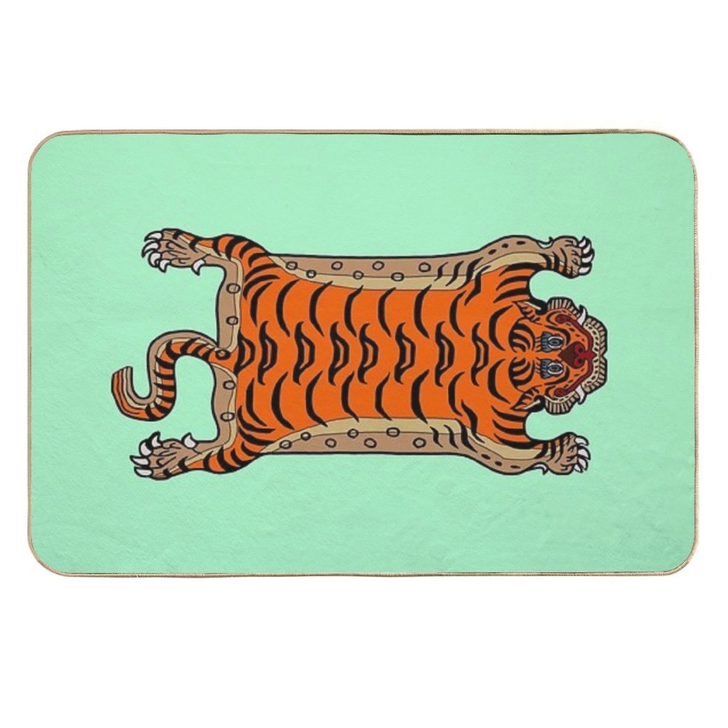 TIBETAN TIGER RUG-turquoise Multi-Purpose Bath Mat