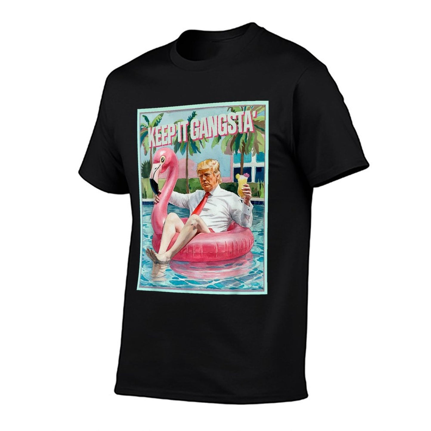 Donald Trump Funny Pink Flamingo Inflatable Float Pool Toy Comfortable T-Shirt