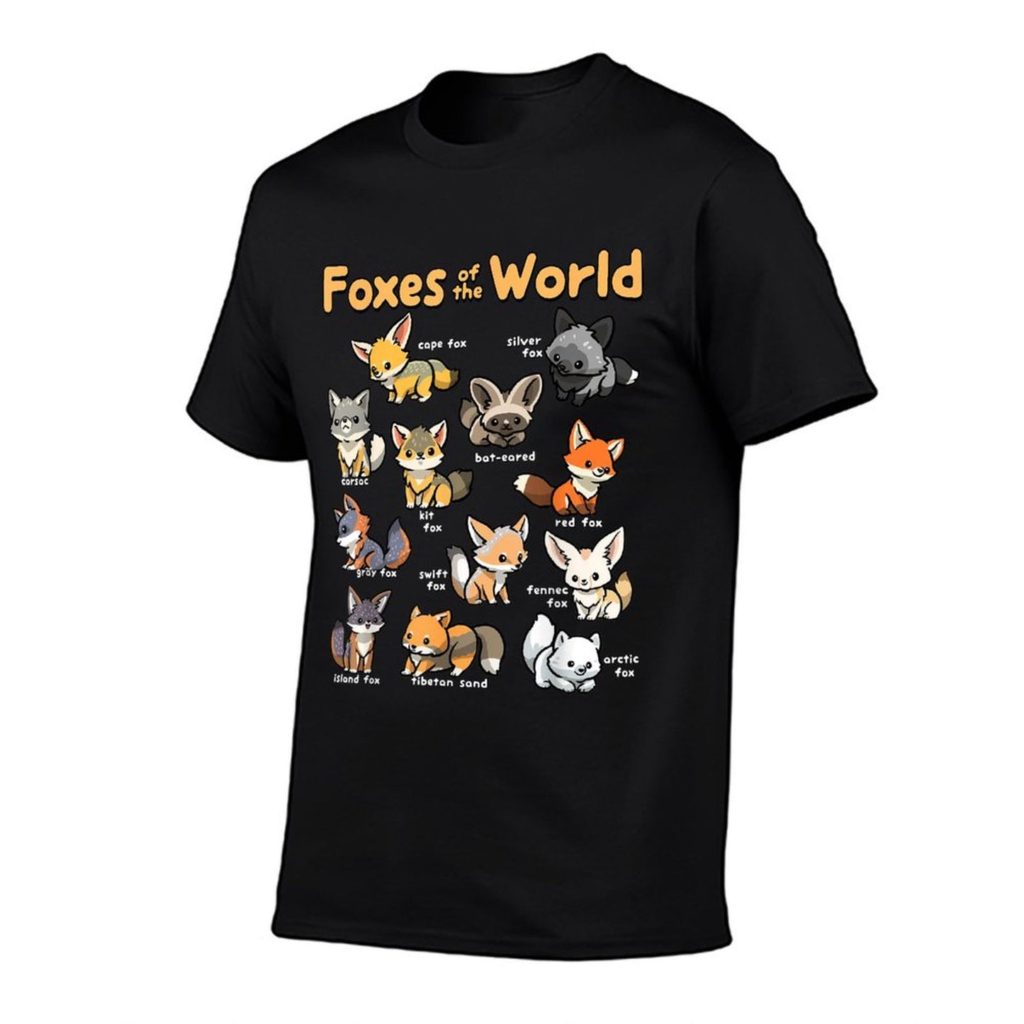 Kawaii Fox Animals of The World Educational Animal Fox Lover Wrinkle-resistant T-Shirt