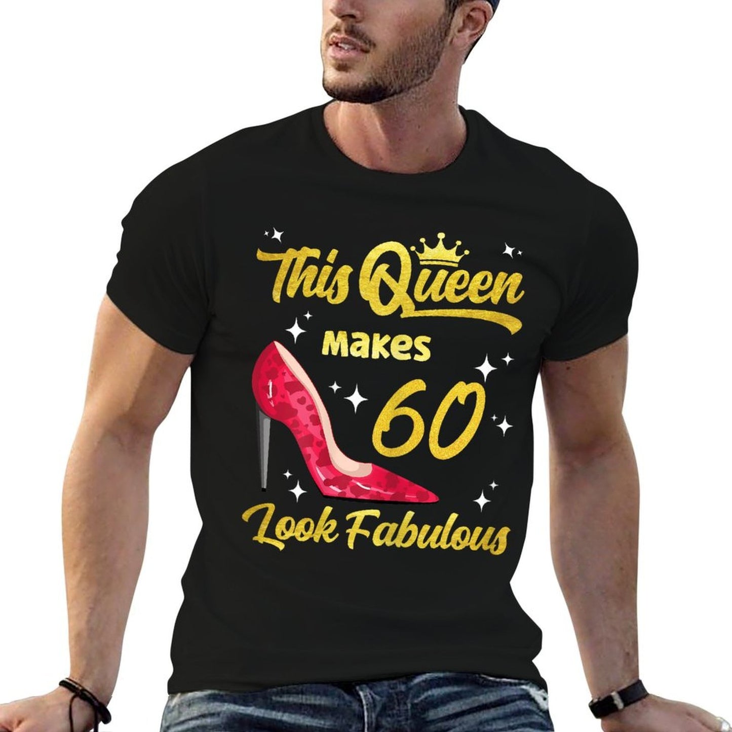This Queen Makes 60 Look Fabulous Sassy 60th Birthday Summer-ready Fabric T-Shirt
