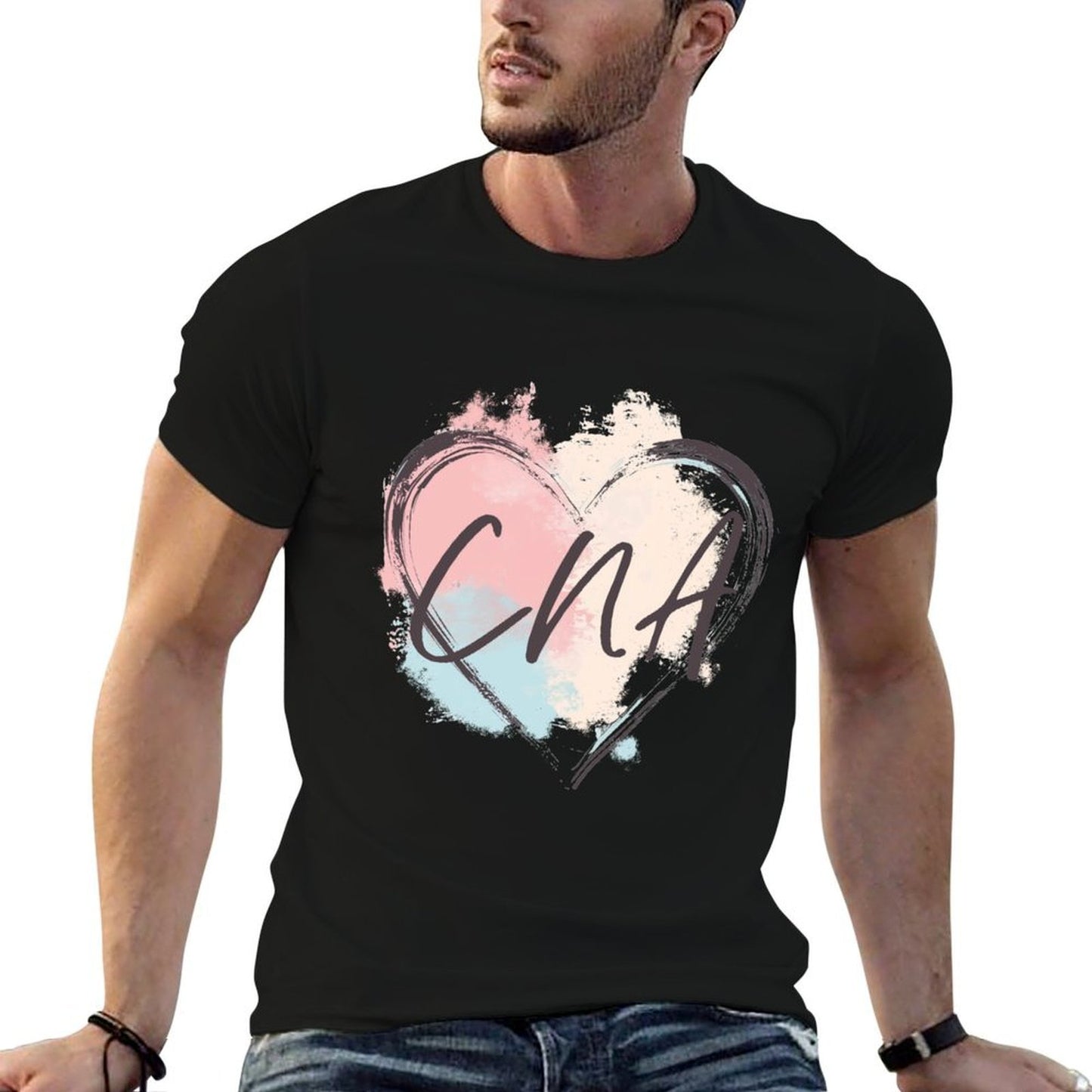 CNA Certified Nursing Assistant - Nurse Heart Pastel Pretty Odor-resistant T-Shirt