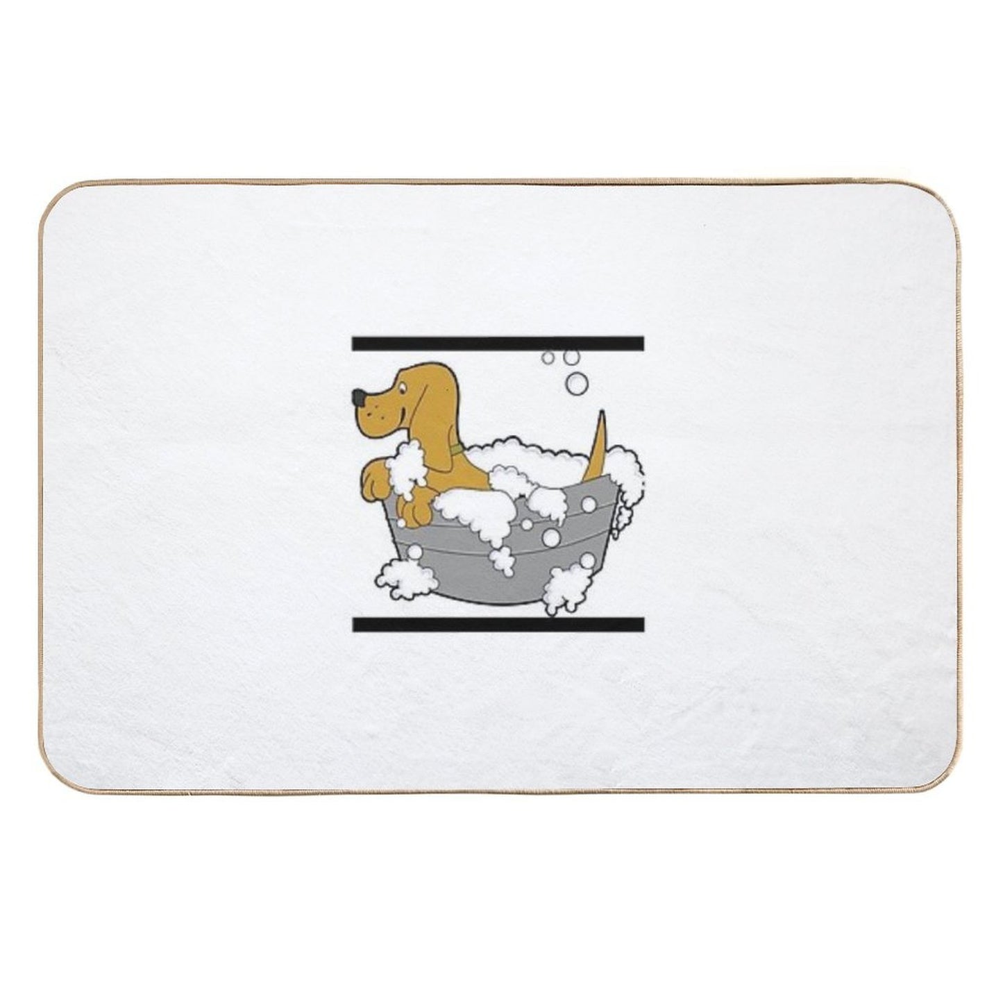 Puppy in Bath Tub Slip-Resistant Bath Mat