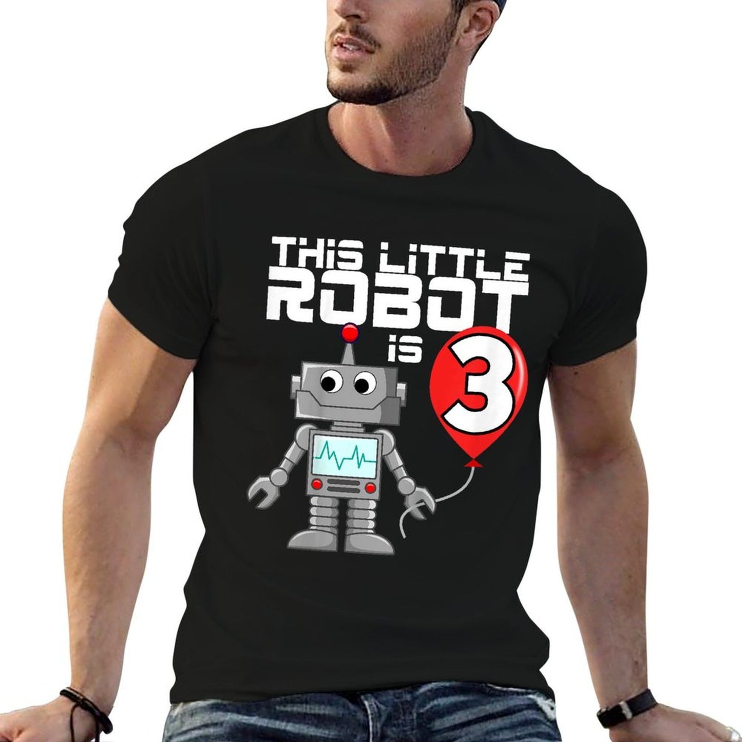 Kids 3 Year Old Robot Birthday Robots Science Robotics 3rd Gift Classic T-Shirt