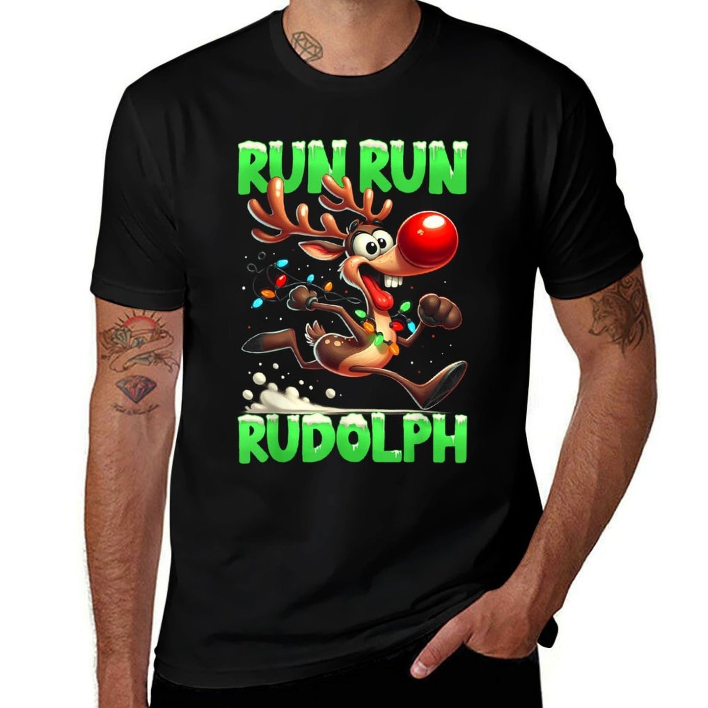 Christmas 5K Run Rudolph Holiday Team Running Outfit Wrinkle-resistant T-Shirt