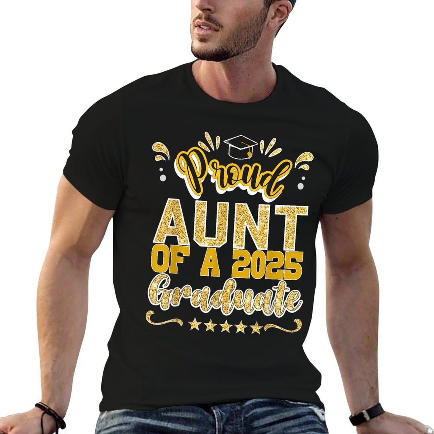Proud Aunt of A 2025 Graduate Class Senior Graduation Aunt Soft T-Shirt
