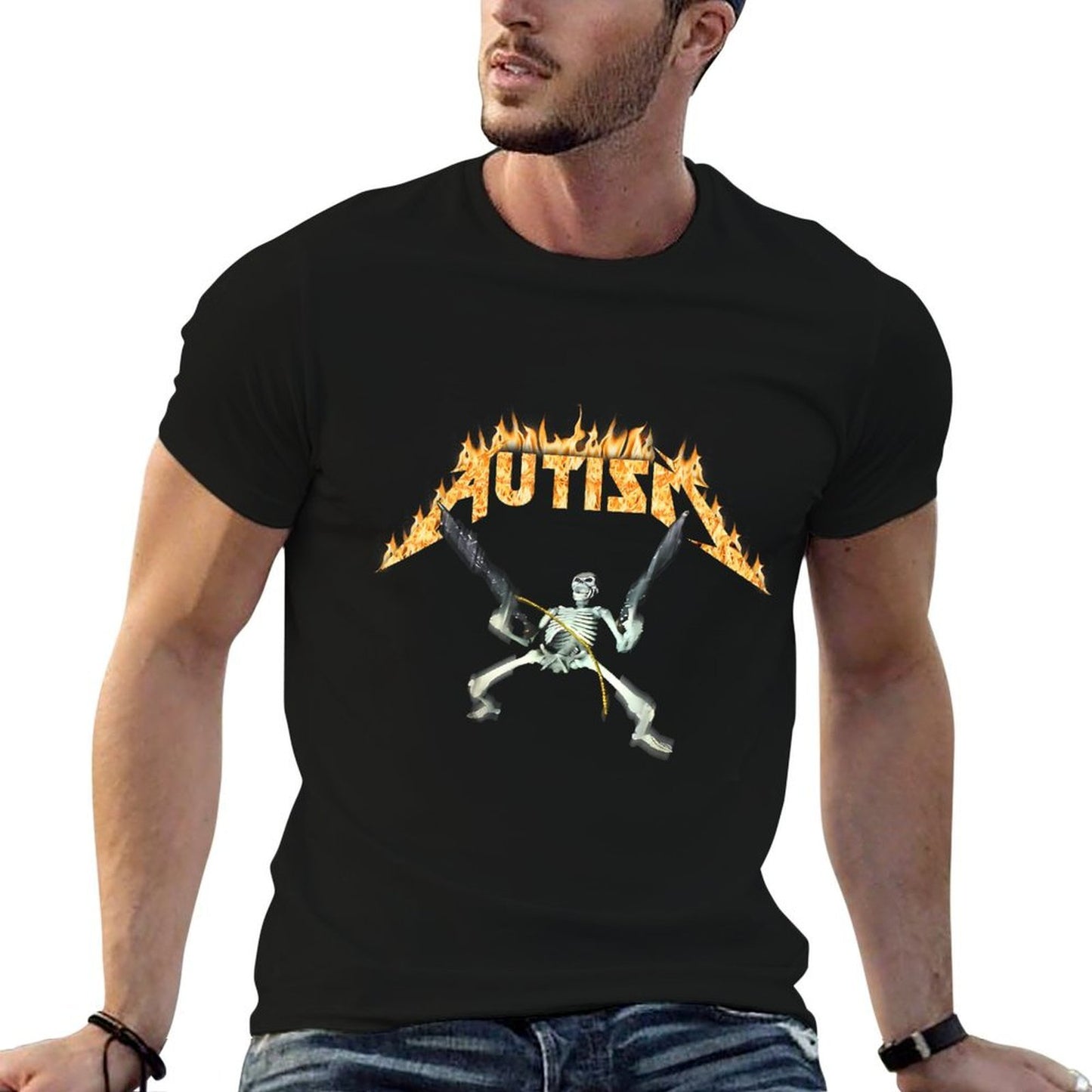 Autism Skeleton Meme Funny Men Women Kids Moisture-wicking T-Shirt