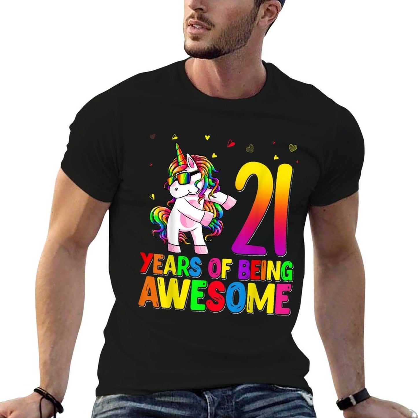 21 Years Old Birthday Unicorn Flossing 21st Birthday Unicorn Eco-friendly Material T-Shirt