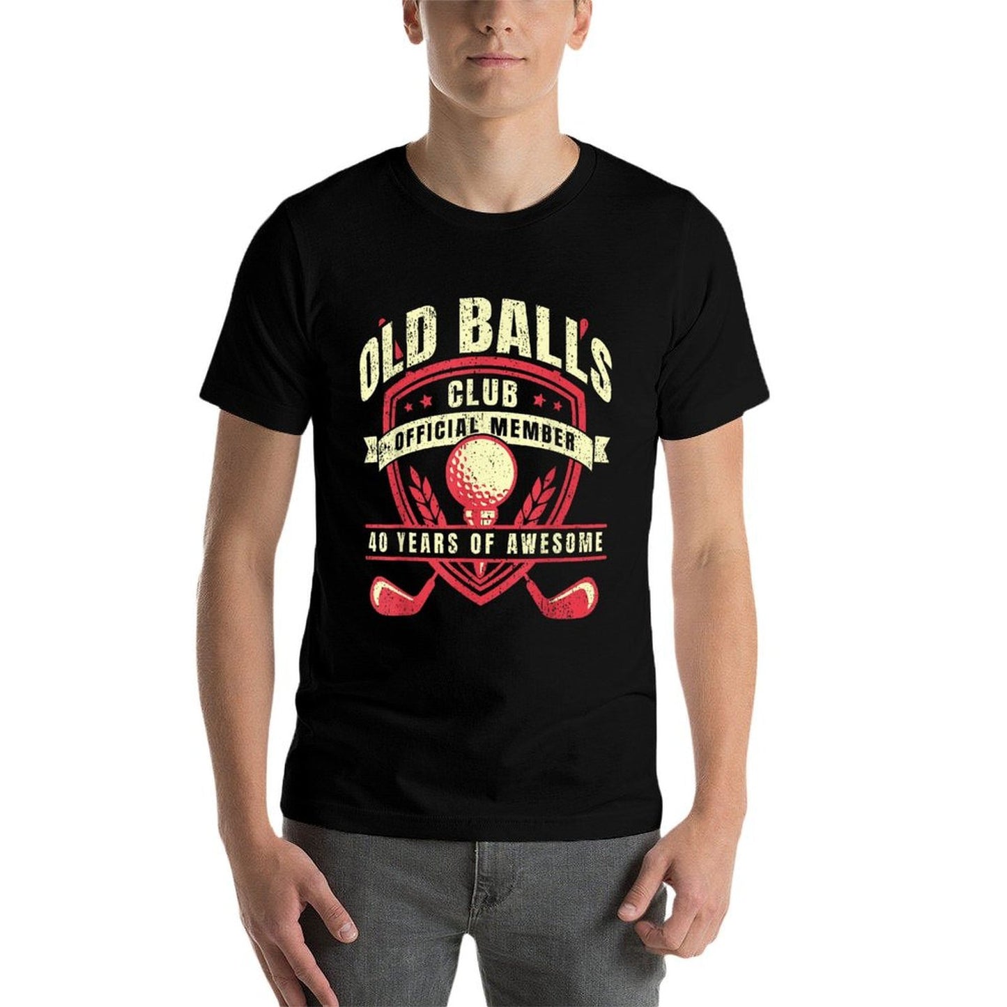 Golfer 40 Year Old Balls Golf Club I Golfing 40th Birthday Fade-proof Color T-Shirt