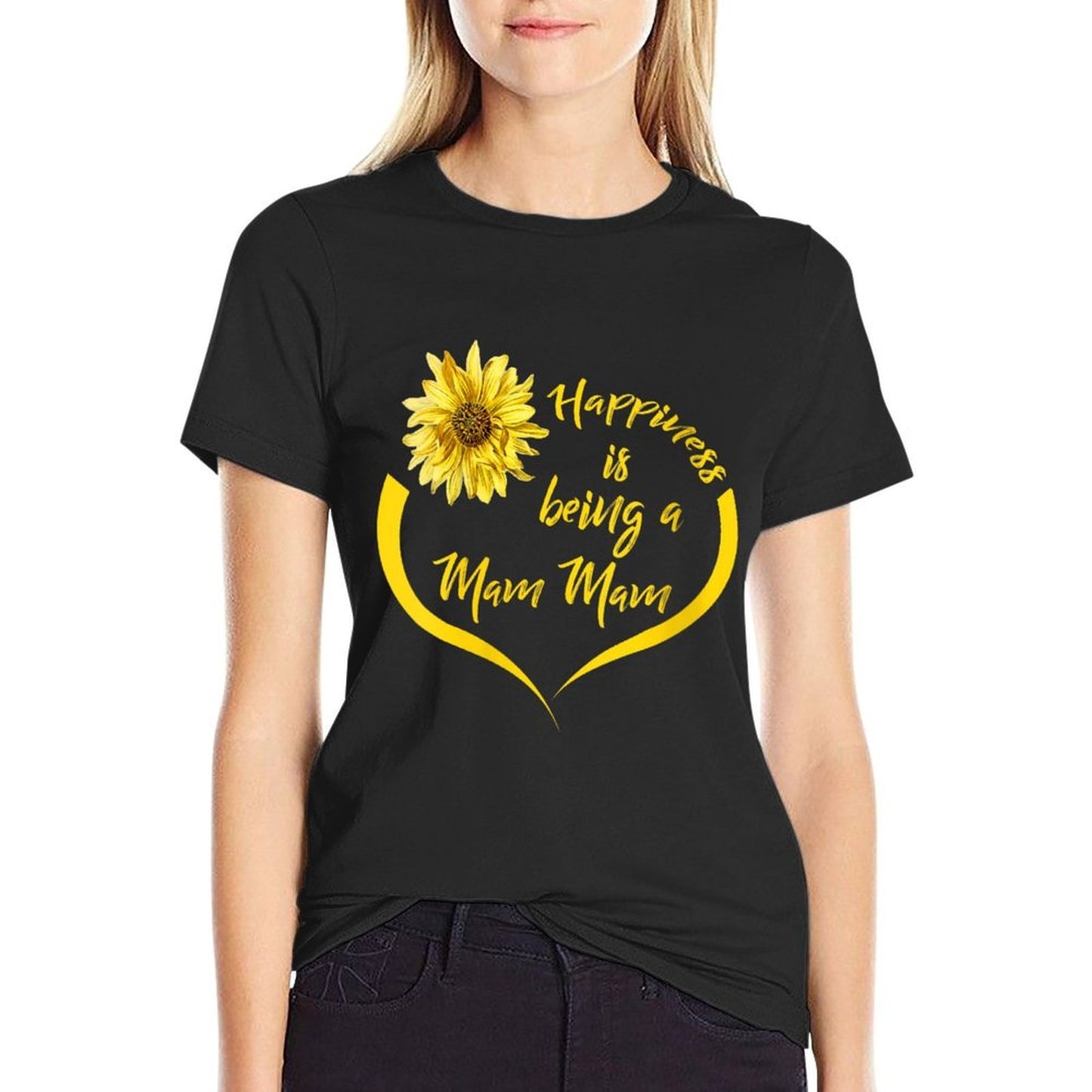 Womens Mam Mam Gift Happiness Is Being A Mam Mam Wrinkle-resistant T-Shirt