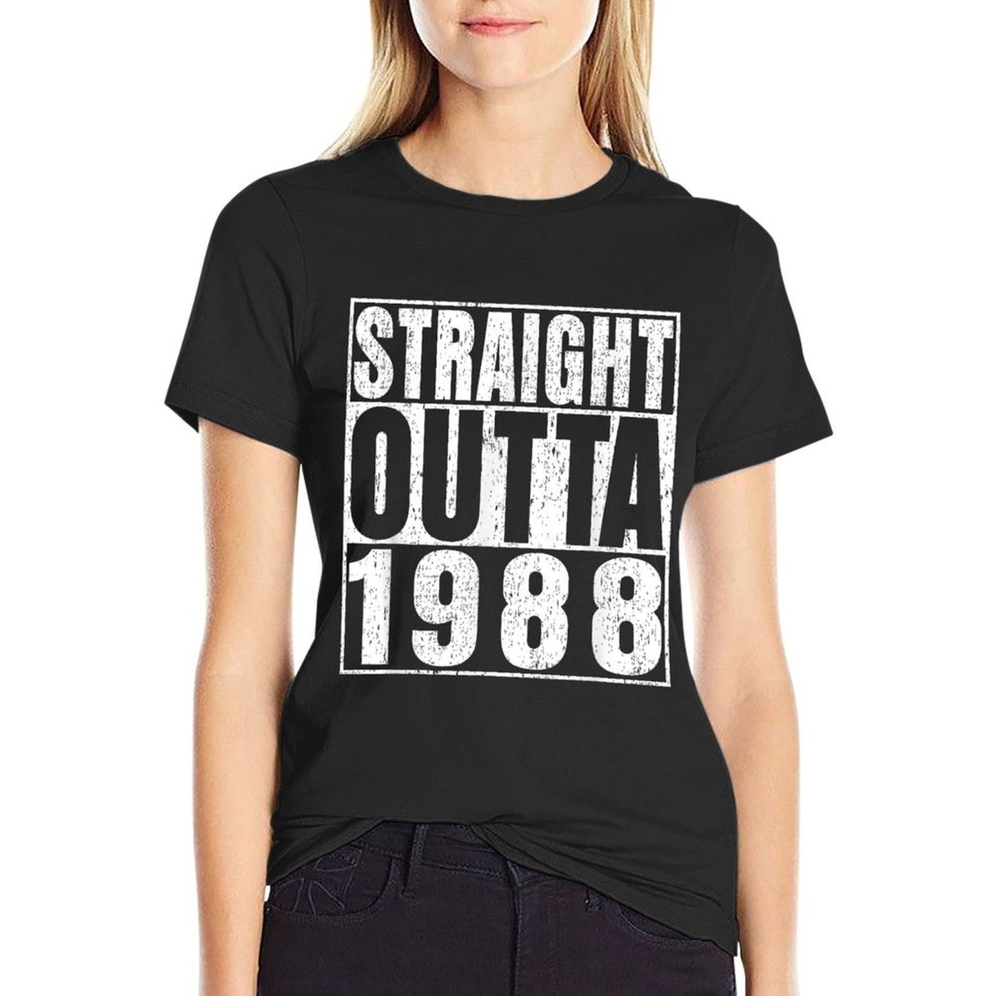 Straight Outta 1988 37 Years Old Gifts Vintage 37th Birthday Wrinkle-resistant T-Shirt
