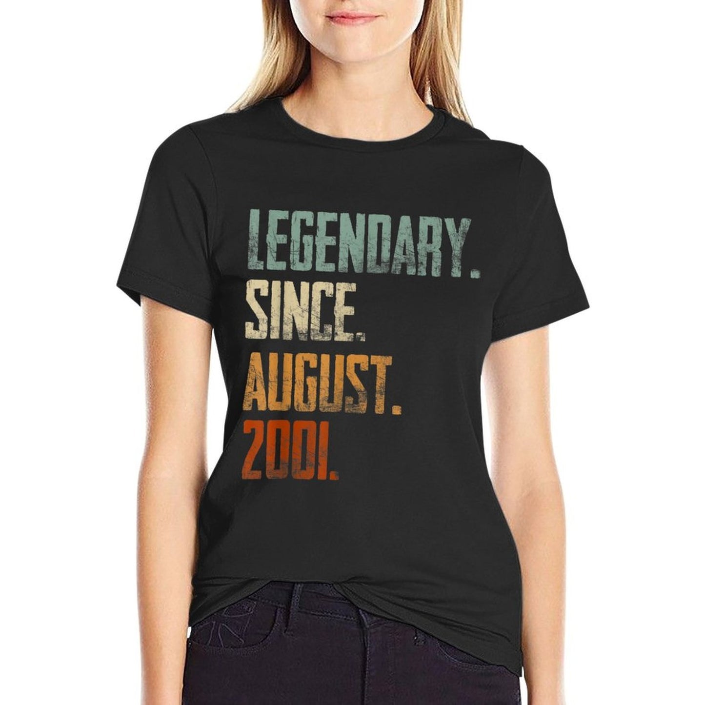 21 Years Old Gifts Legend Since August 2001 21st Birthday Slim-fit Cut T-Shirt