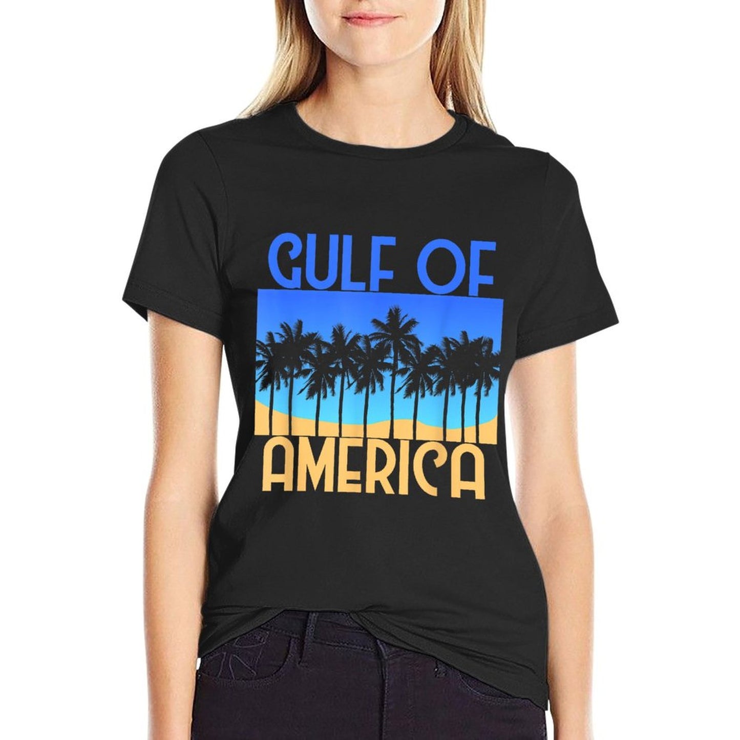 Retro Vintage Gulf of USA America Est. 2025 Mexico Summer-ready Fabric T-Shirt