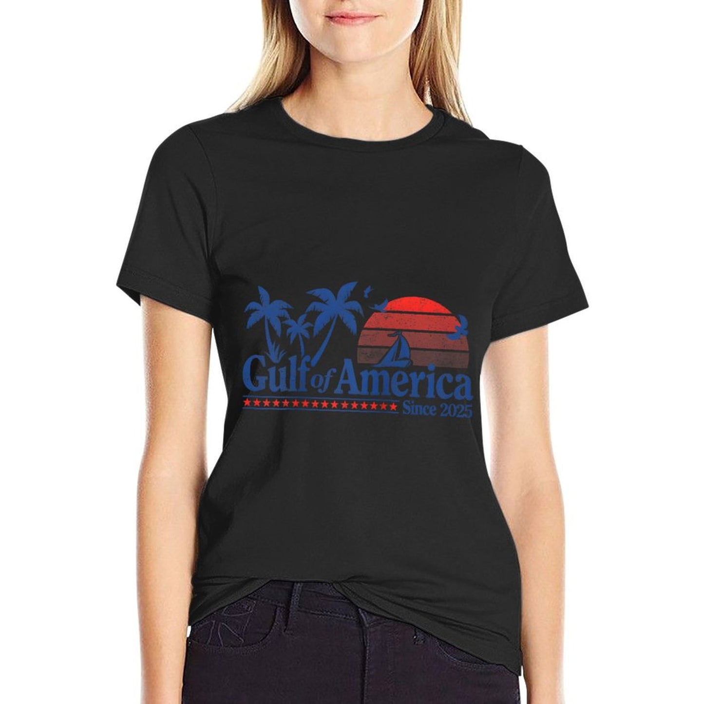 Gulf of US America Shirt Retro Golf of US America Shirt Raglan Baseball Heathered Texture T-Shirt