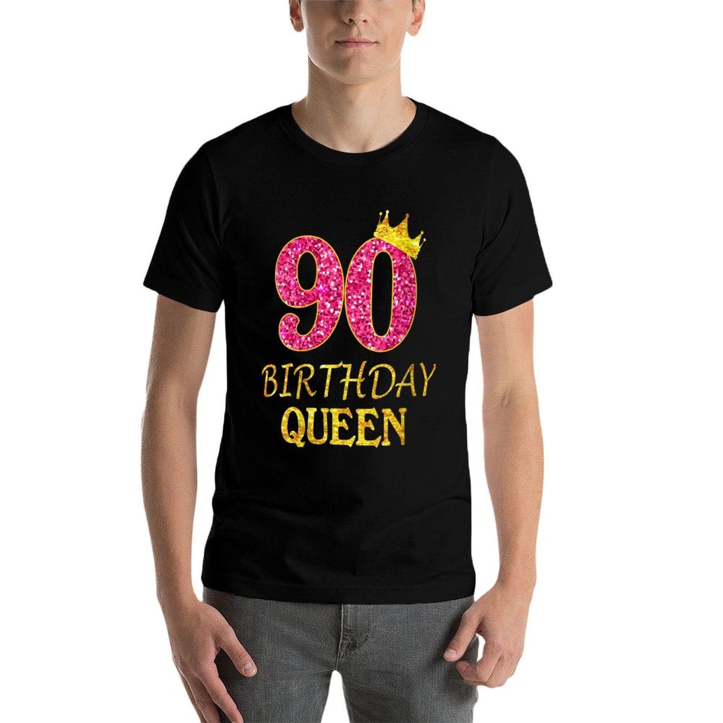 Womens 90 Years Old Birthday Queen Girl 90th Birthday Pink Vintage-inspired T-Shirt
