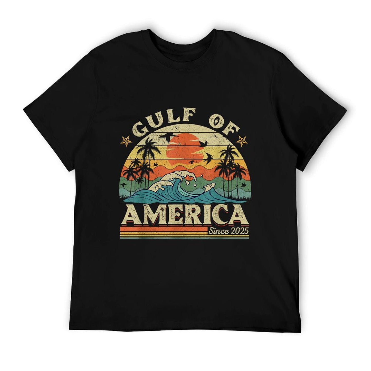 Gulf of USA America Funny Vintage USA Flag Vintage-inspired T-Shirt