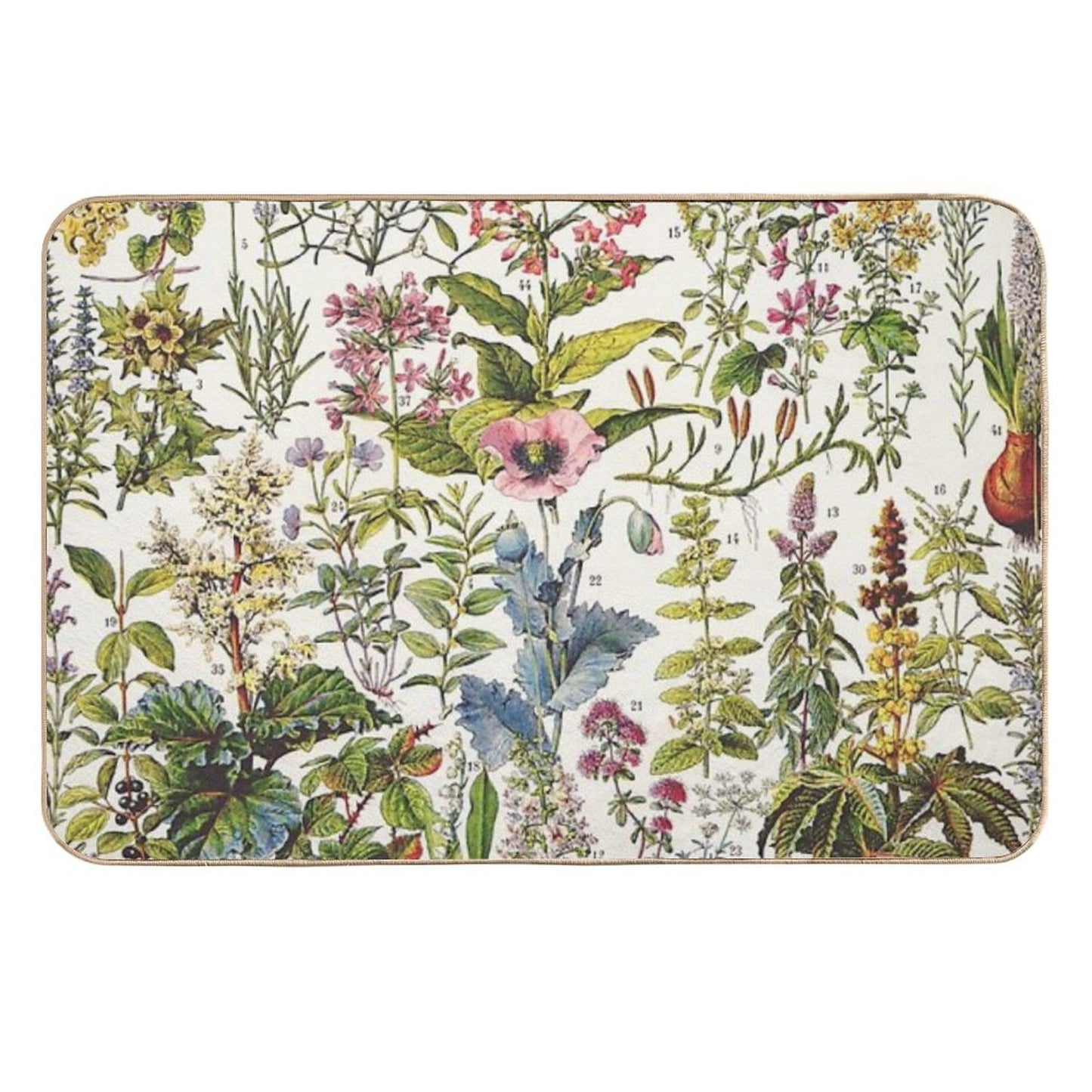 Adolphe Millot - Plantes Medicinales A - French Vintage Poster Rapid-Drying Bath Mat