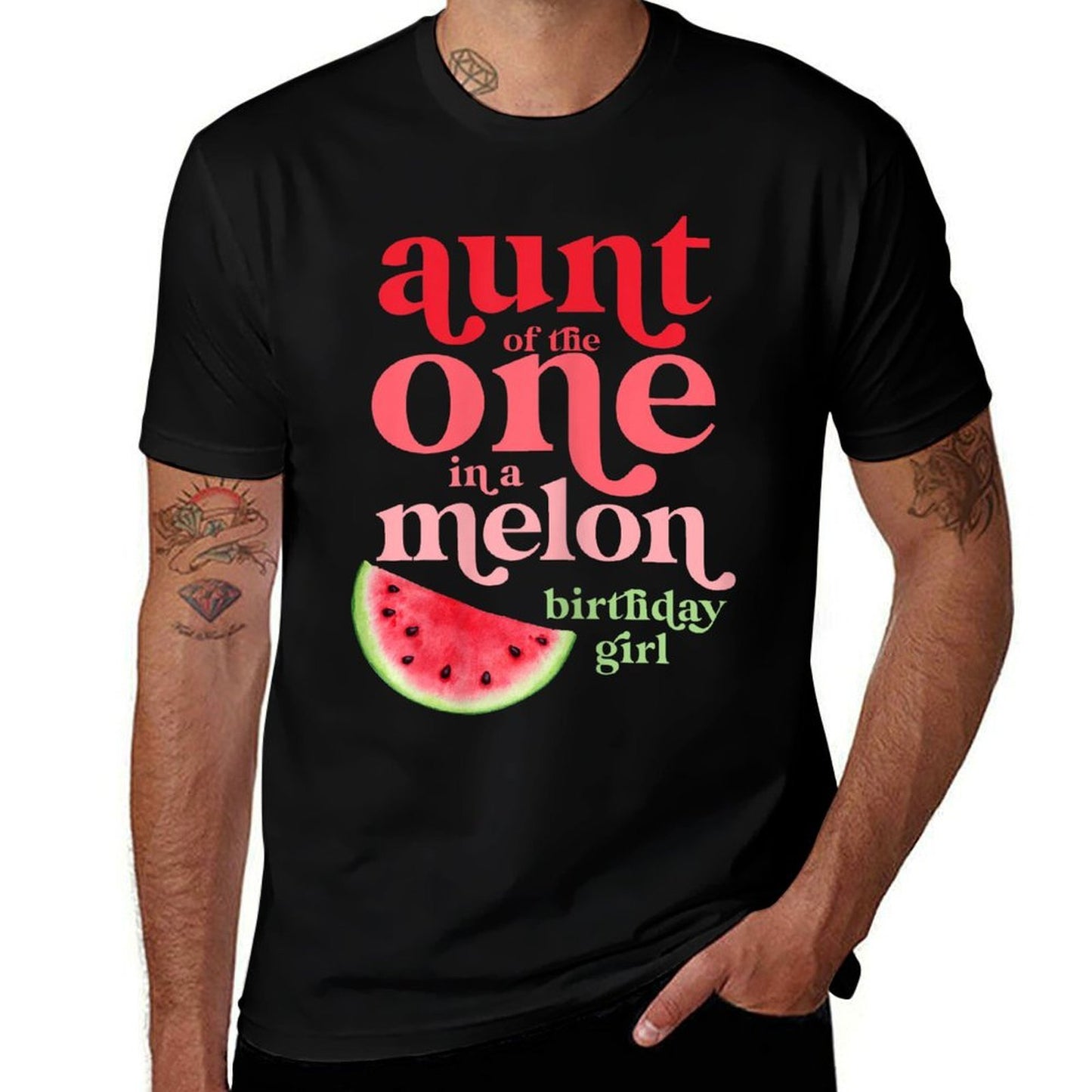 Aunt of The One In A Melon Birthday Girl Watermelon First Durable T-Shirt