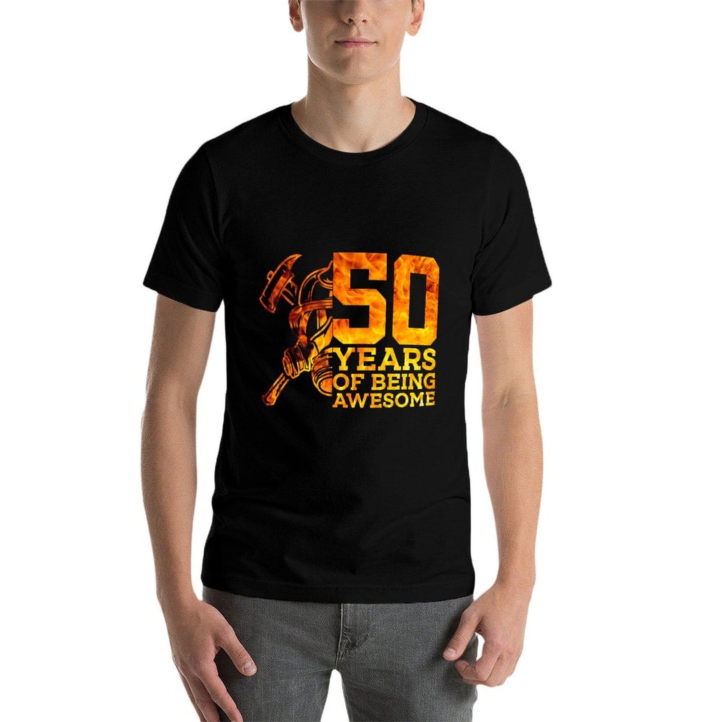 50 YEARS OF BEING AWESOME FIREFIGHTER 50TH BIRTHDAY Versatile T-Shirt