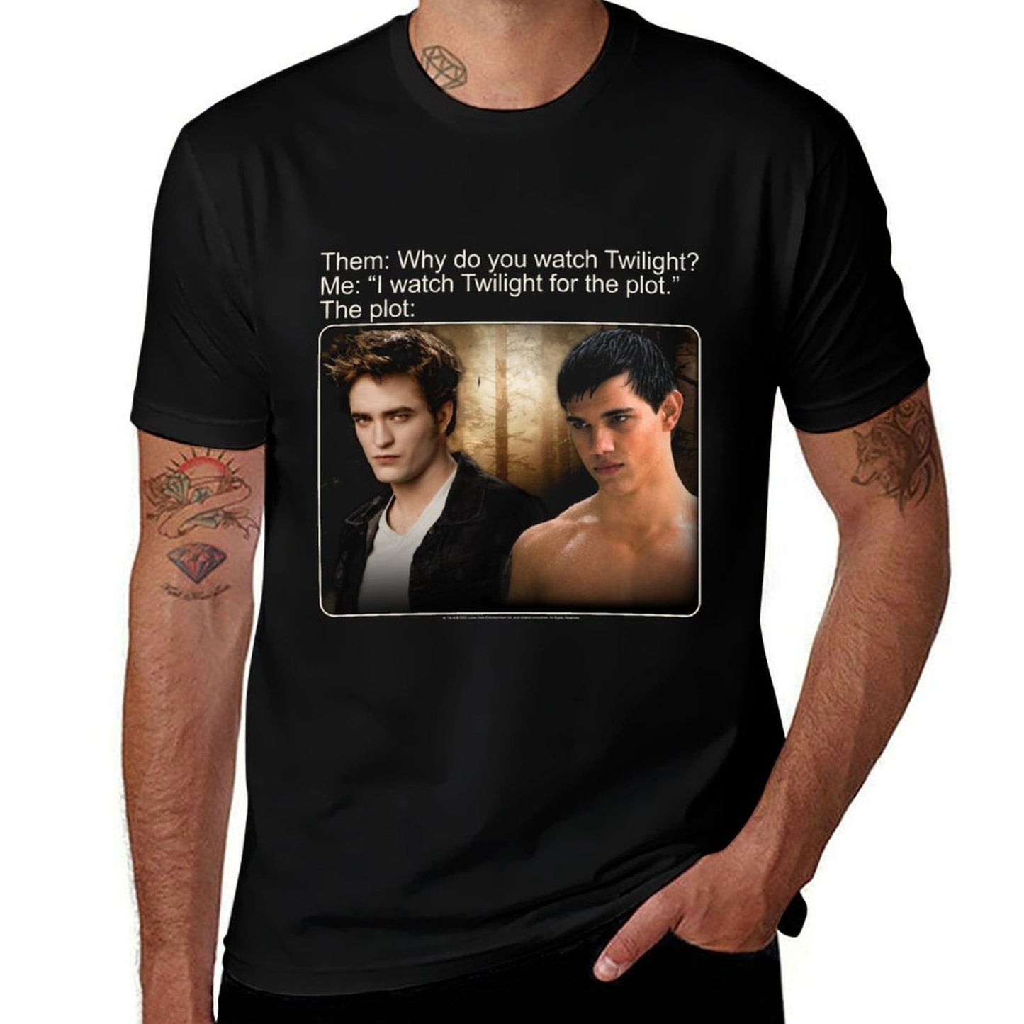 Twilight Saga I Watch Twilight for The Plot Meme Movie Polyester Blend T-Shirt