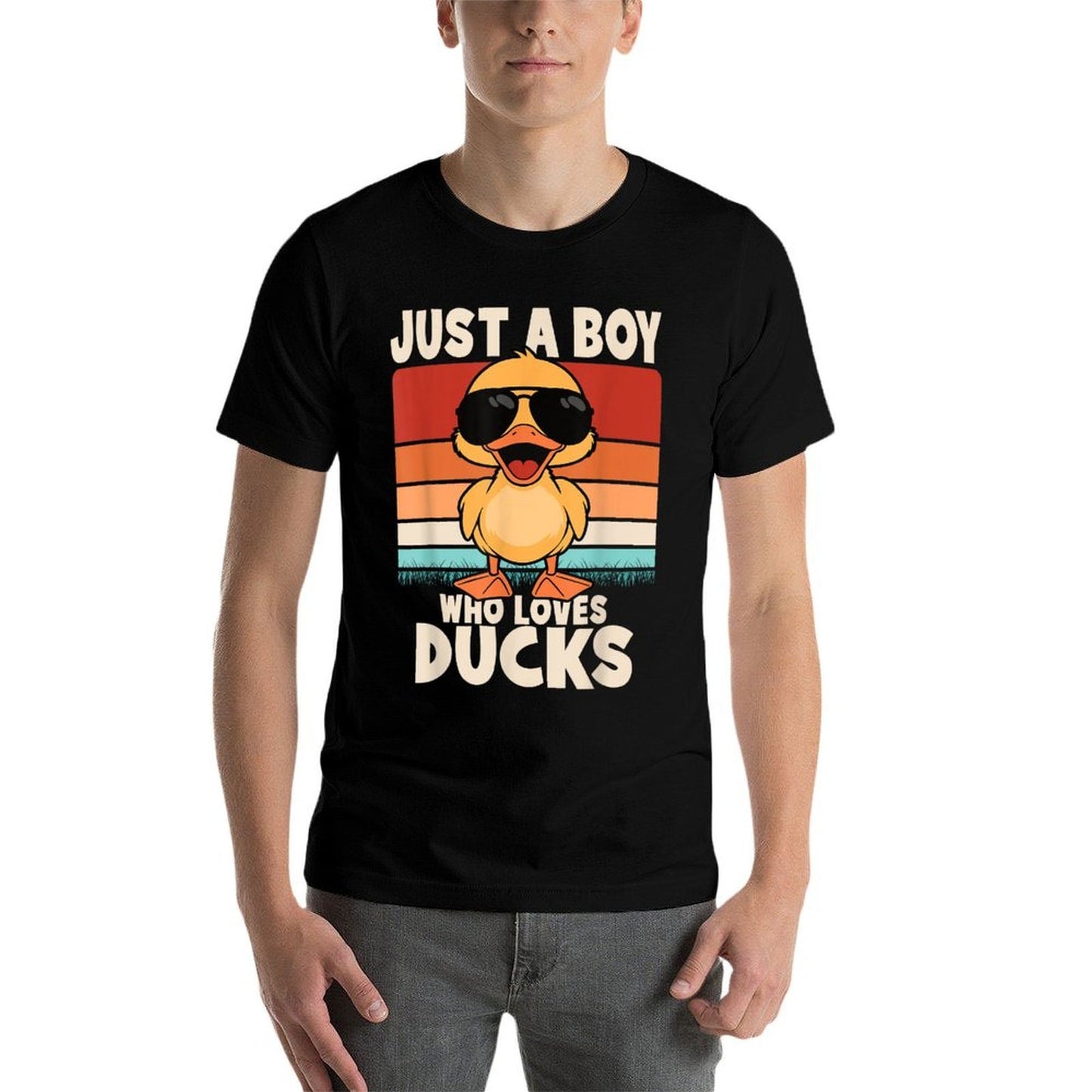 Just A Boy Who Loves Ducks Funny Duck Boys Kids Polyester Blend T-Shirt