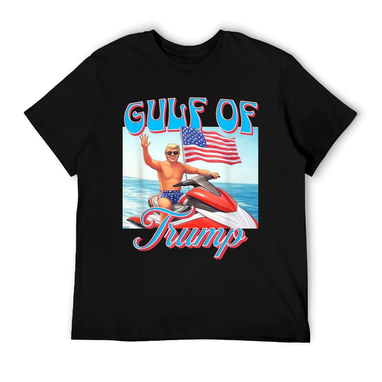 Gulf Of Trump America Flag Beach Lake Ocean Vacation Summer Soft T-Shirt