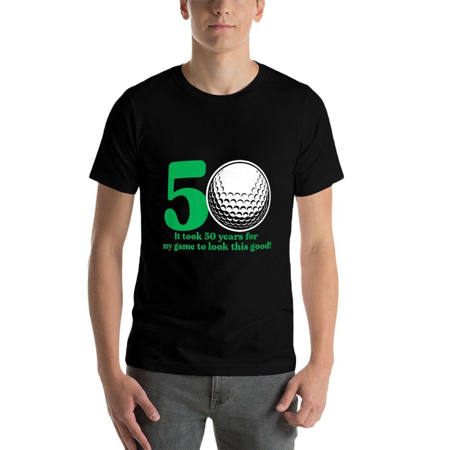 50 Year Old Golfer Golfing Quote Golf 50th Birthday Heathered Texture T-Shirt