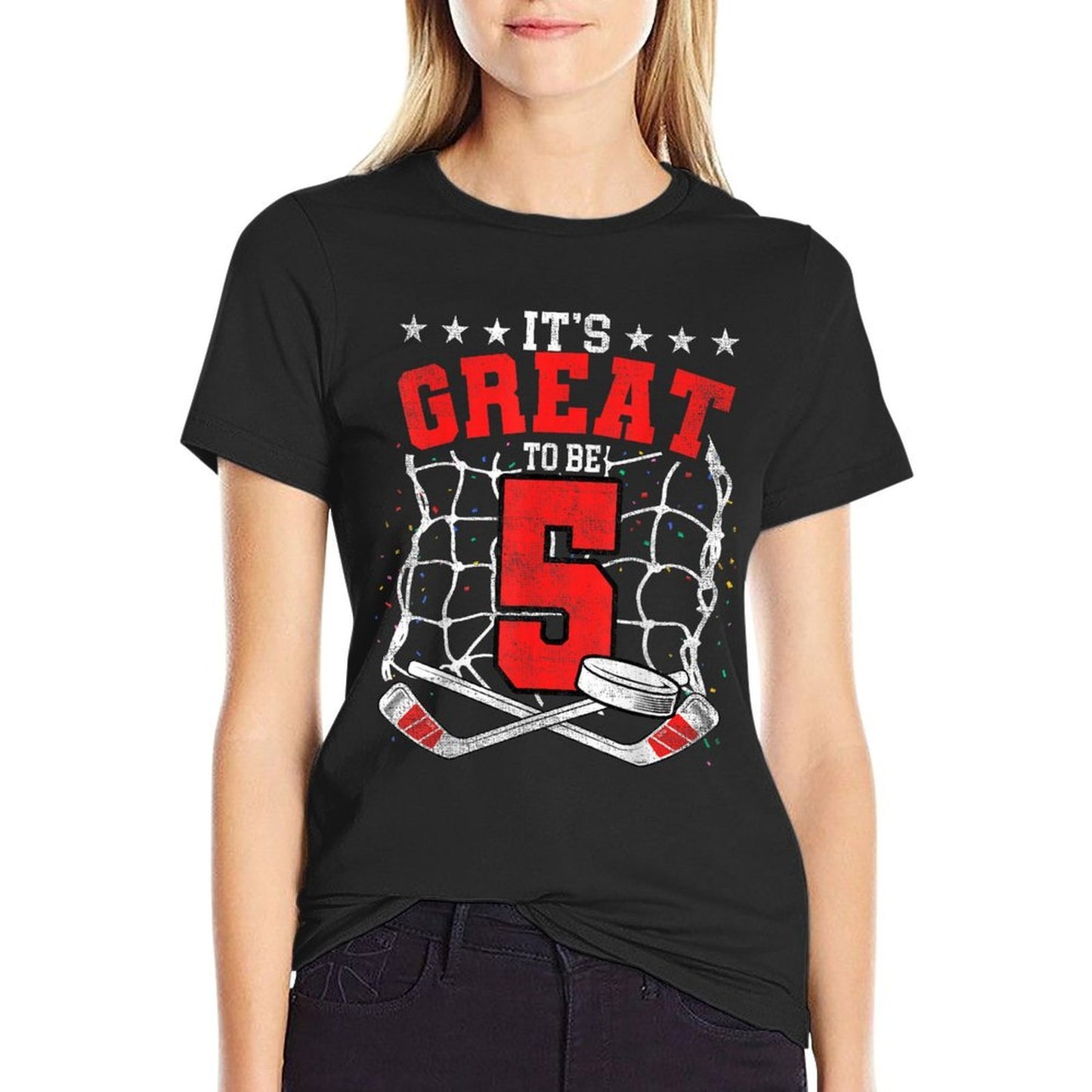 5th Birthday Hockey Lovers It's Great To Be 5 Years Old Soft T-Shirt